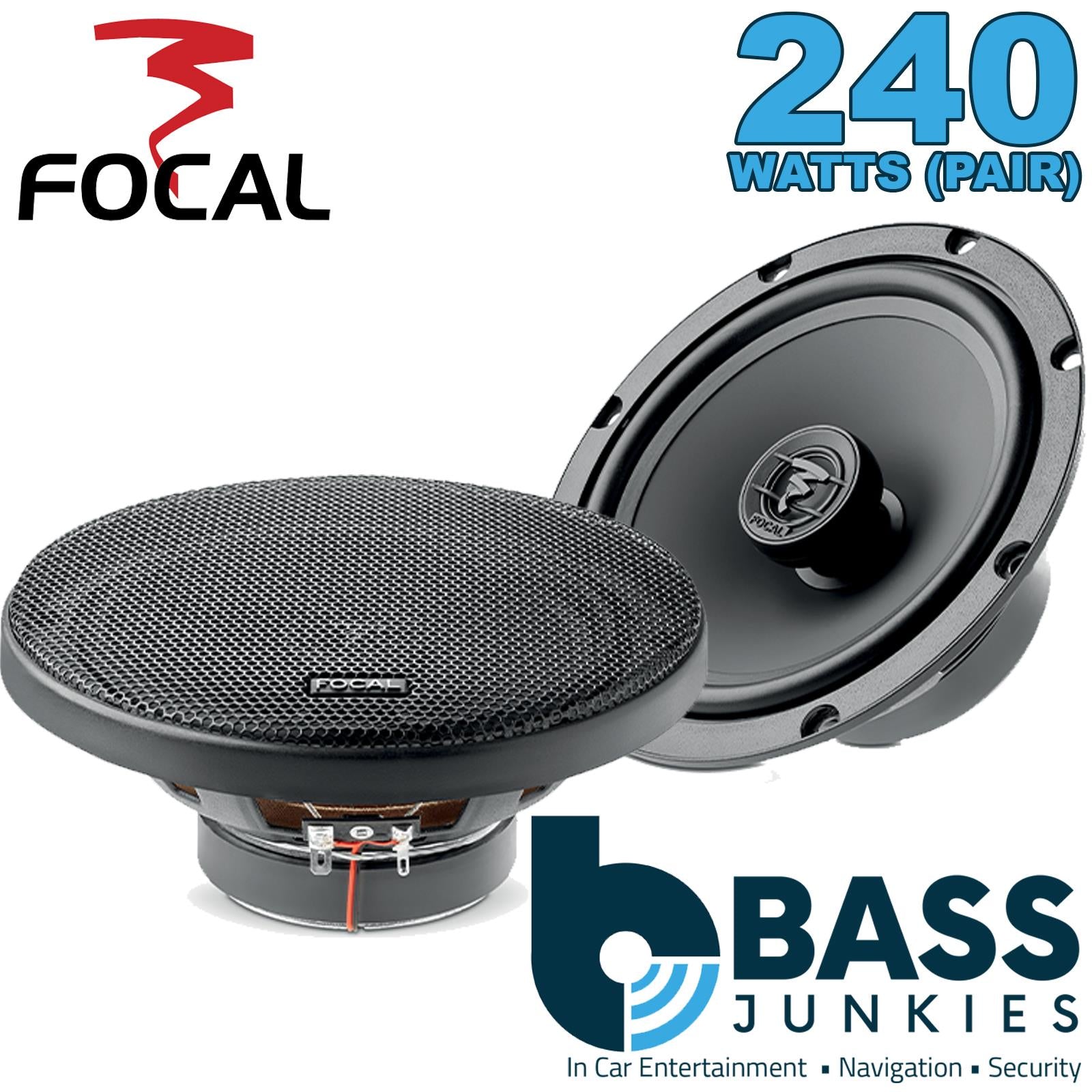 Focal ACX165 165mm/16.5cm/6.5" Car Door Coaxial Speakers (Per Pair Max 240 watts | 120 watts RMS) Each Speaker: Max 120 watts | RMS 60 watts [Woofer/Tweeter]