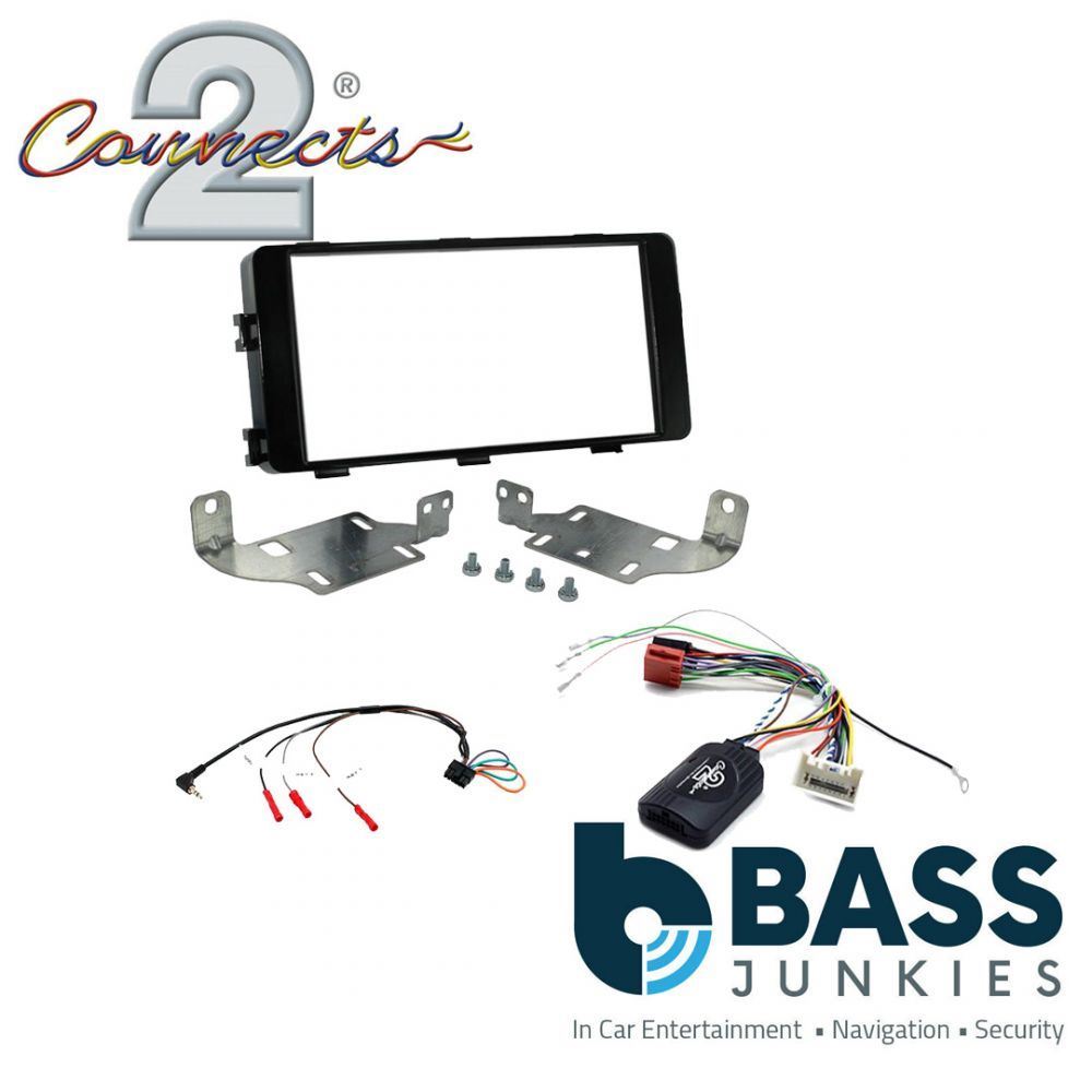 Connects2 CTKMT09 - Mitsubishi Outlander 2013 Onwards Double Din Fascia & Steering Wheel Interface Installation Kit