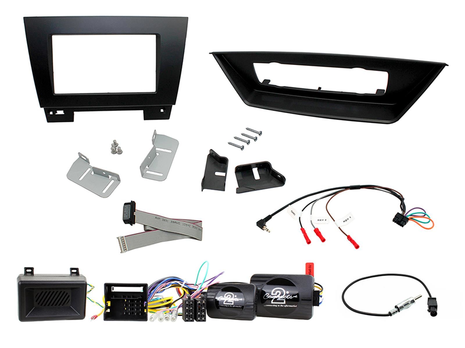 Grundig 6.8" Apple Android Double Din Stereo Fitting Kit + Steering Wheel Stalk Controls to fit BMW X1 2009-15