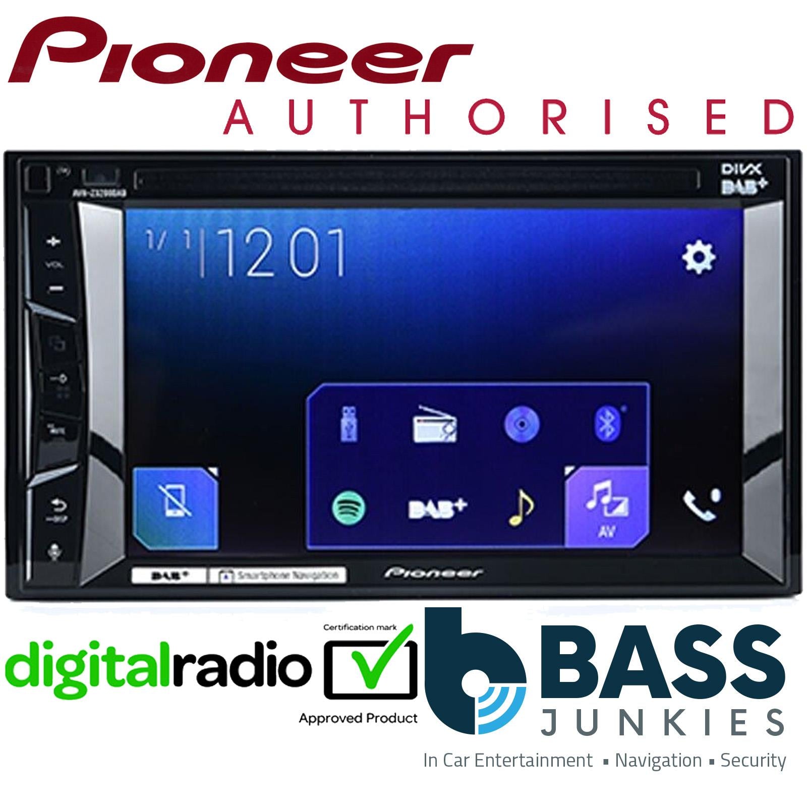 Pioneer AVH-Z3200DAB - 6.2" Double Din DVD DAB Bluetooth Carplay WAZE iPhone Android Car Stereo