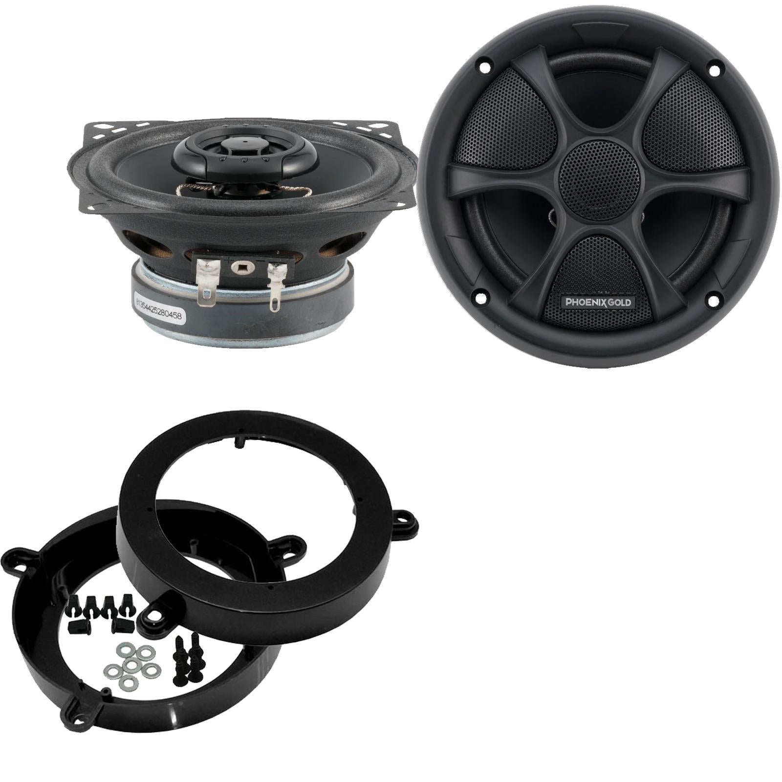 Phoenix Gold RX4CX 100mm/10cm/4" 2-Way Coaxial Car speakers (Per Pair Max 160|80 watts RMS) Fits Mercedes C-Class 2000-07
