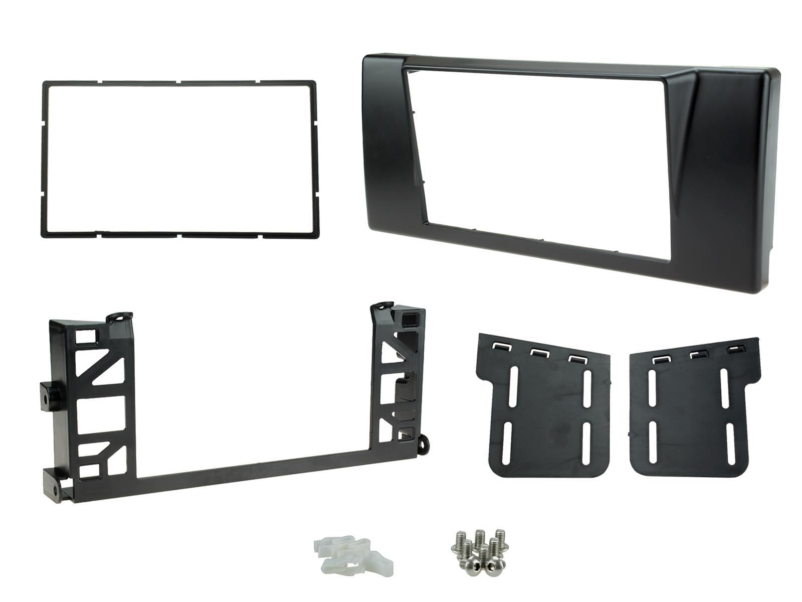 Grundig 6.8" Apple Android Double Din Stereo Fitting Kit + Steering Wheel Stalk Controls to fit BMW 5-Series 1996-04