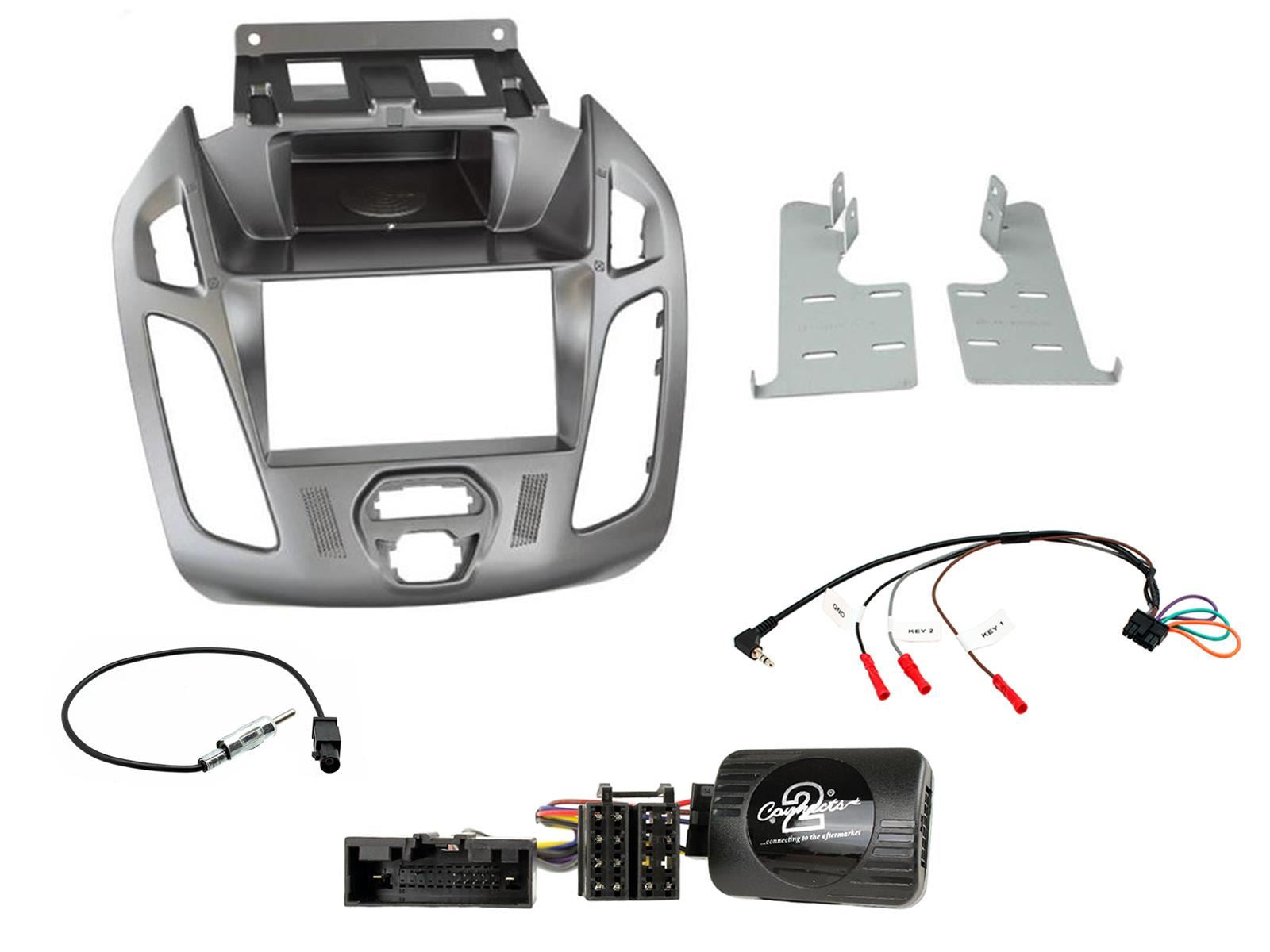 SONY 6.2" Screen Blutooth Double Din Stereo Fitting Kit + Steering Wheel Stalk Controls to fit Ford Transit-Connect 13-21