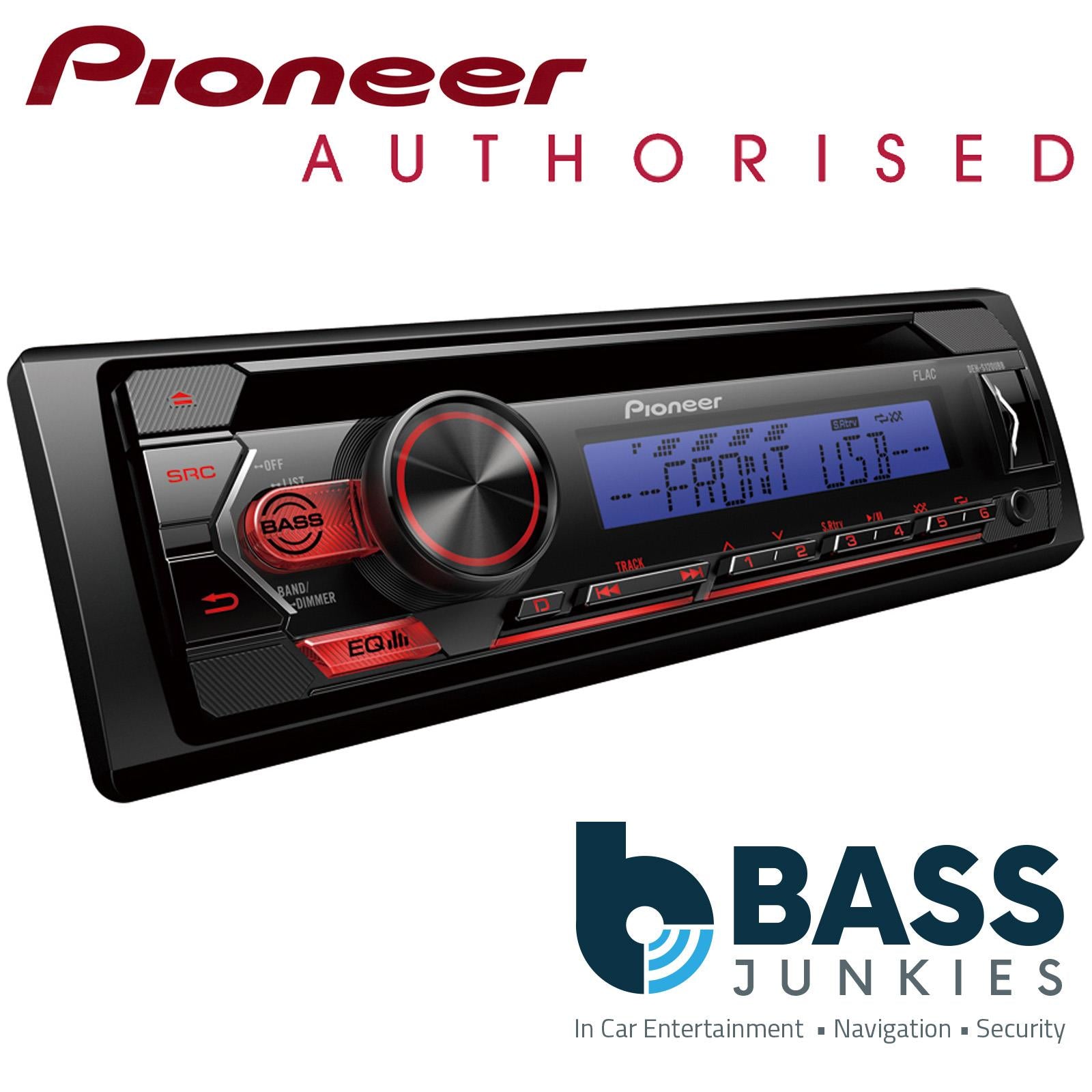 Pioneer DEH-S120UBB CD MP3 USB AUX Car Stereo Radio Blue & RED Display