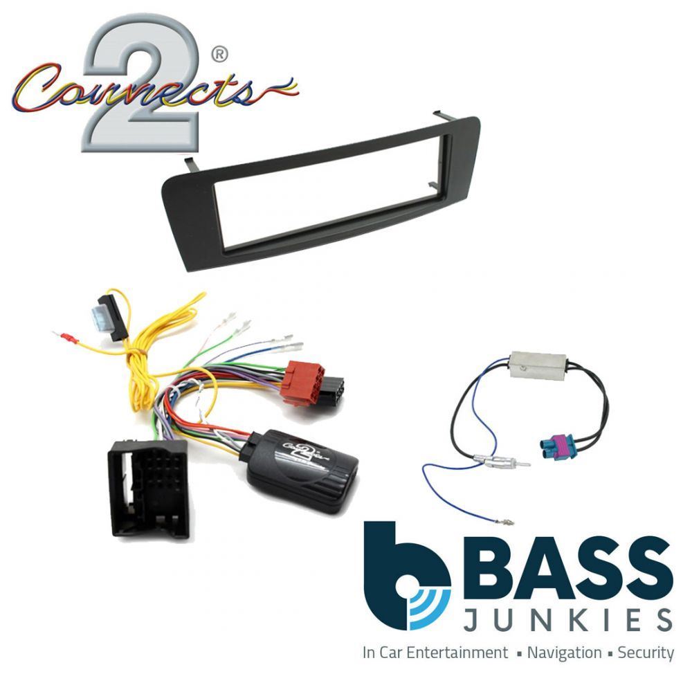 Connects 2 CTKMB10 - Mercedes A-Class 2013 Onwards Single Din Facia & Steering wheel Interface Fitting Installation Kit