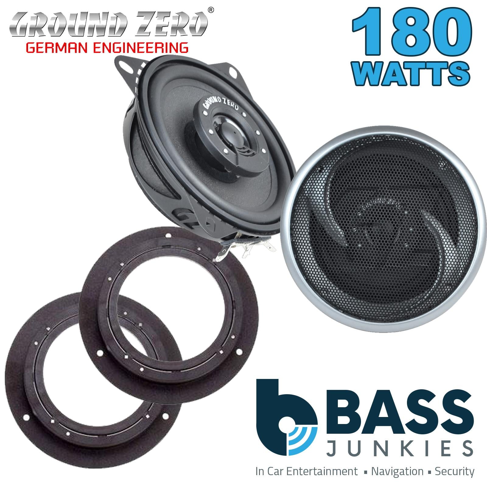 Ground Zero GZIF 4001FX 100mm/10cm/4" 2-Way Coaxial Car speakers (Per Pair Max 180|100 watts RMS) Fits Mercedes A-Class 2004-12