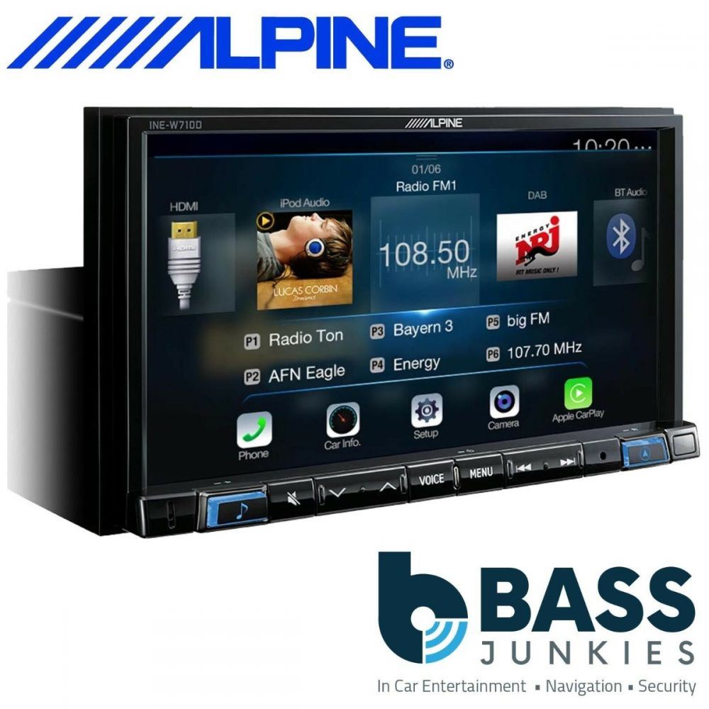 Alpine INE-W710D - 7" Bluetooth USB Aux HDMI DAB Sat Nav Apple Carplay Android Auto Mechless Car Stereo Radio AV Screen