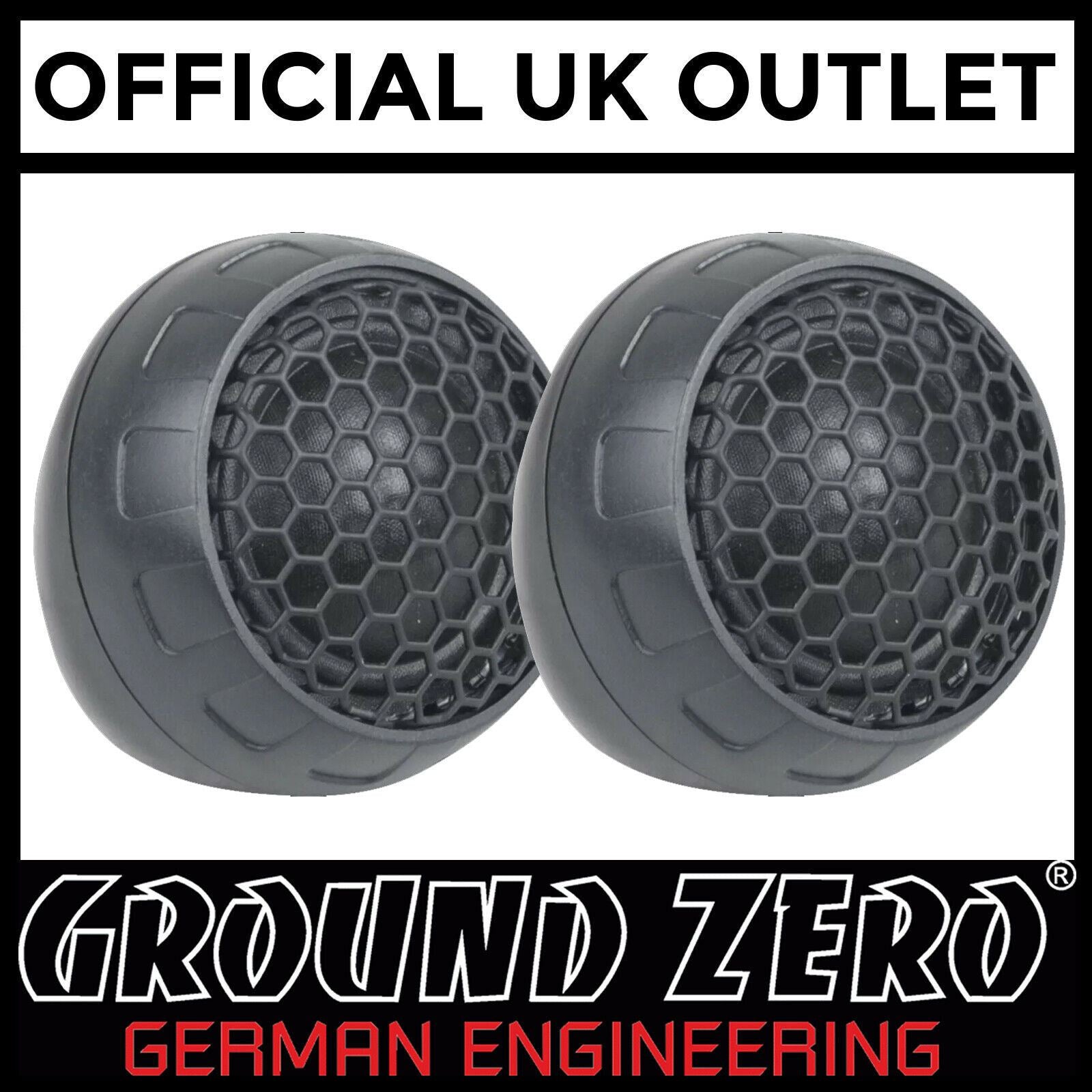 Ground Zero GZHT 25X - 1” Inch 25mm 100 Watts Car Silkdome Tweeters Pair