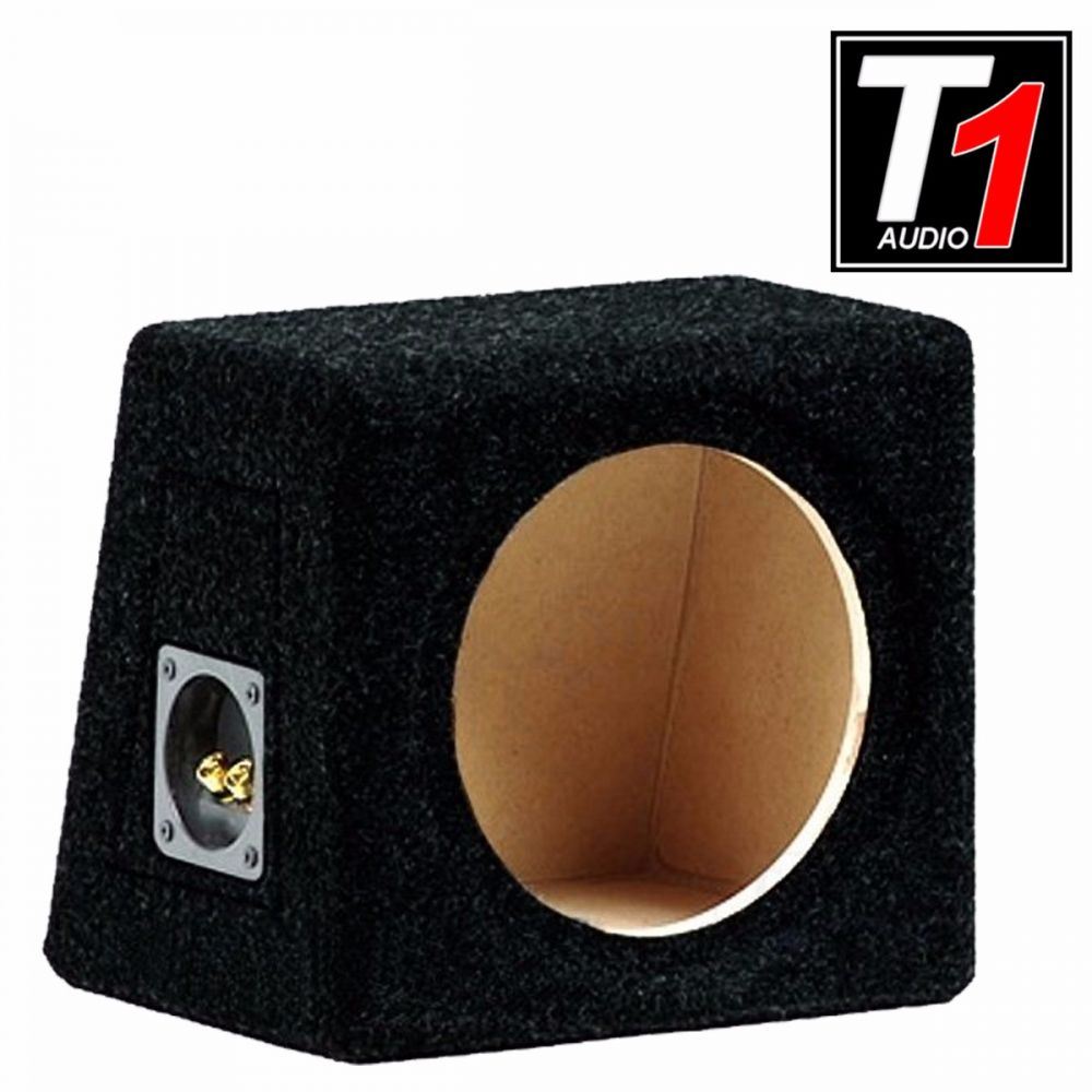 T1 Audio - 8" Sealed Enclosure Fully Carpeted Black MDF Car Sub Subwoofer Bass Box