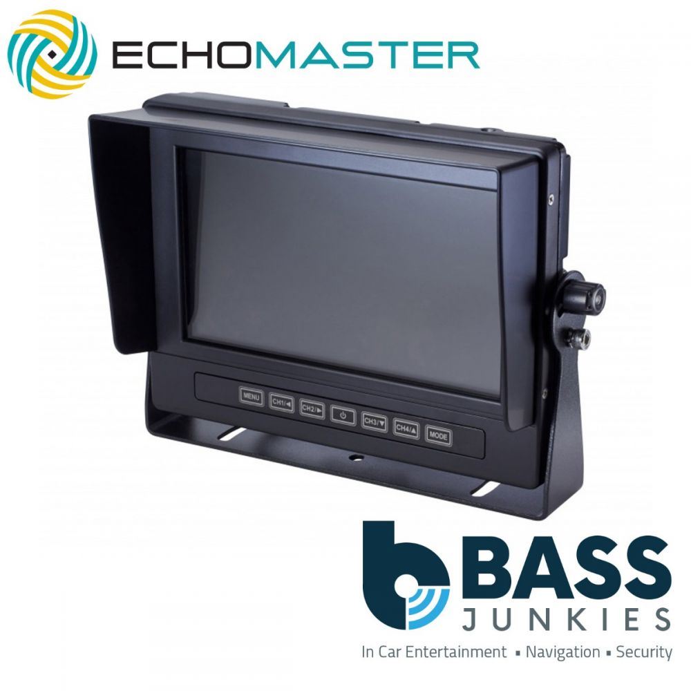 Echomaster MON-7044-69 7" Car Quad Input Water Resistant Dash Mount Monitor