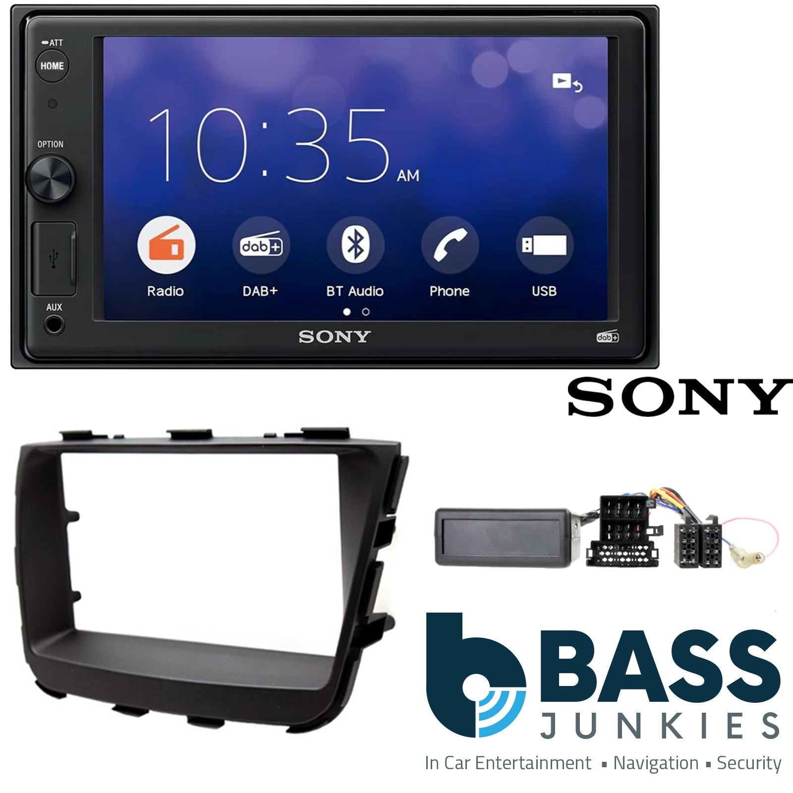 SONY XAV-1550D DAB+ Smart Bluetooth Car Radio + Stereo fitting kit + Steering Wheel Controls Loom for Kia Sorento 2013-2021