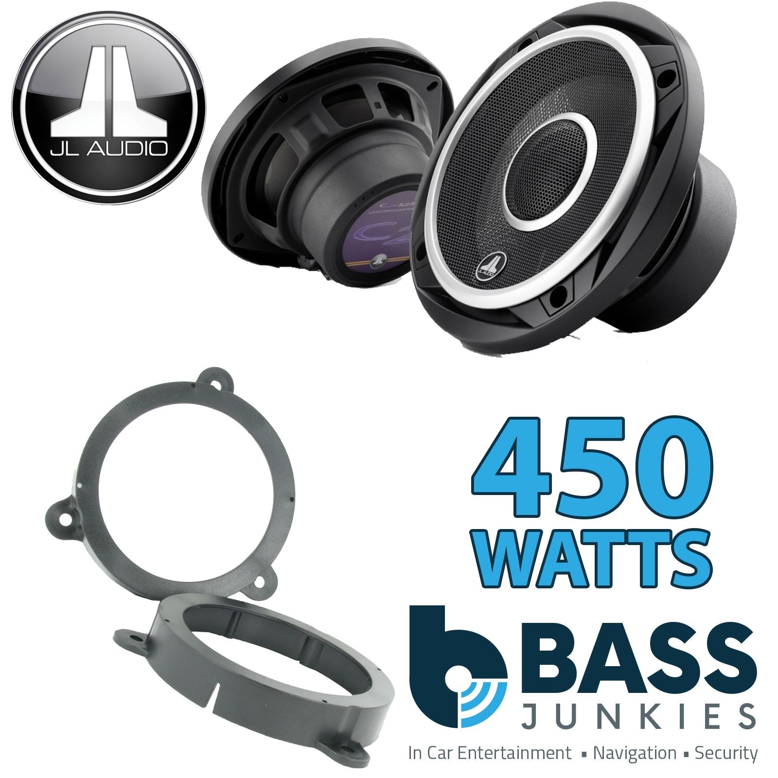 JL Audio C2-525X 2-Way 130mm/13cm/5.25" Coaxial Speakers (Per Pair 450 Watts) Fits Renault Megane 2008-12