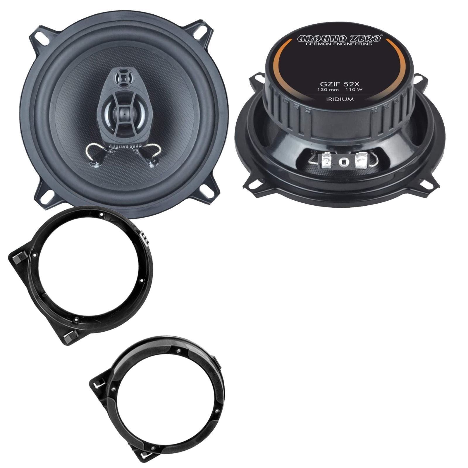 Ground Zero 2-Way 130mm/13cm/5.25" Car Coaxial Speakers (Pair Max 220 Watts) Fits Honda Civic 2001-06