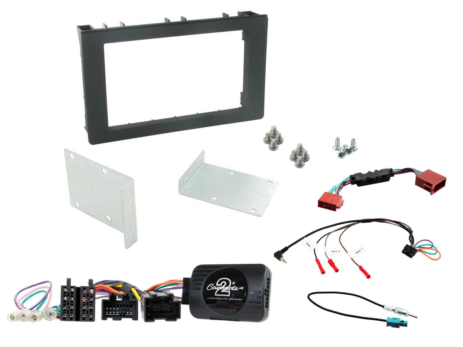 Connects2 CTKSA01 - Saab 9-3 2008 - 2014 Double Din Fascia & Steering Wheel Interface Installation Kit
