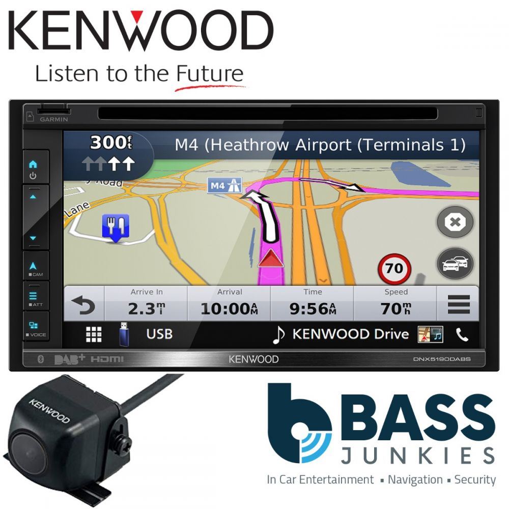 Kenwood DNX-5190DABS - 6.8” DAB MP3 USB Navigation Bluetooth Car AV Stereo Radio Tuner Player & Reverse Camera