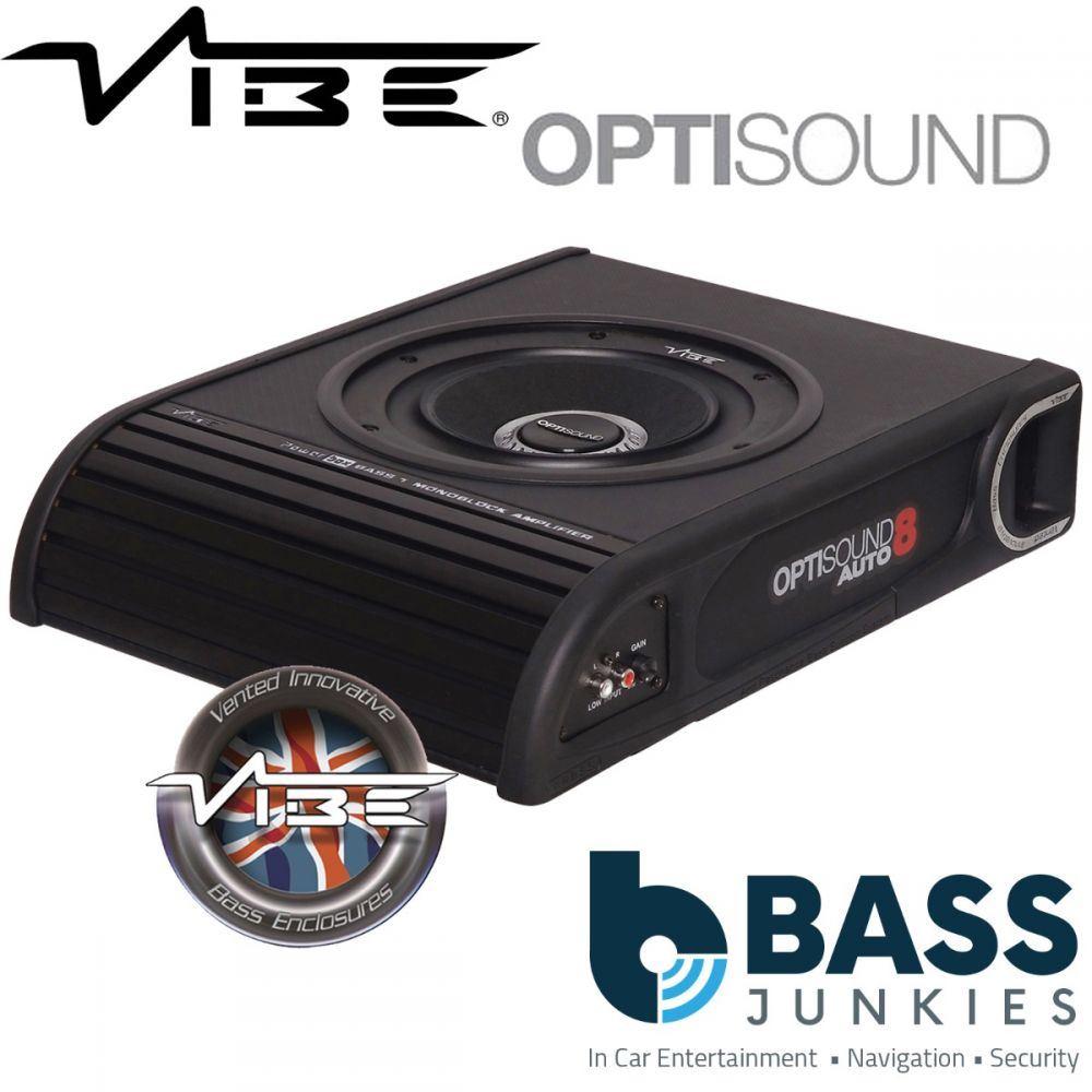 Vibe Slick Liteair OPTISOUND AUTO 8 - 900 Watts Slim Amplified Active Underseat Car Sub Bass Subwoofer