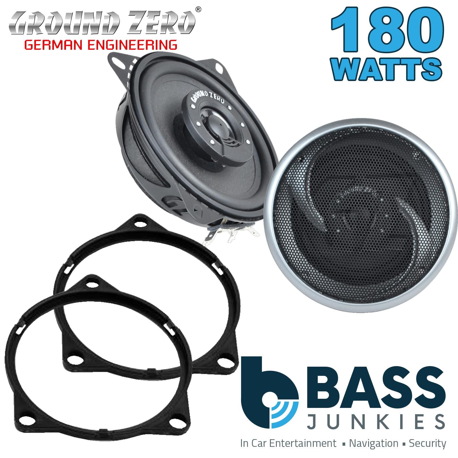 Ground Zero GZIF 4001FX 100mm/10cm/4" 2-Way Coaxial Car speakers (Per Pair Max 180|100 watts RMS) Fits Volvo S90 2017-21 | XC40 18-21 | XC60 17-21 | XC90 15-21