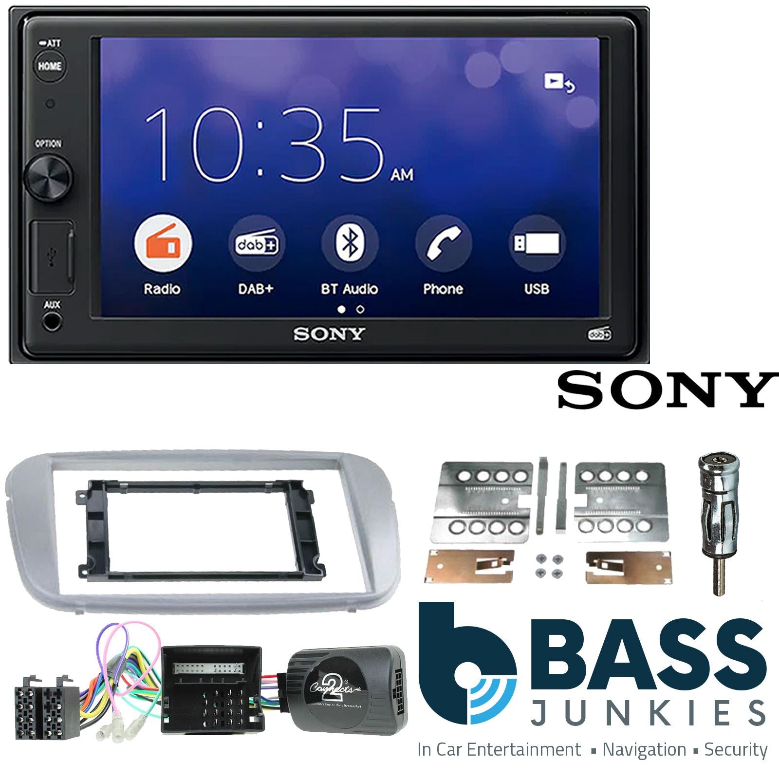 SONY XAV-1550D DAB+ Smart Bluetooth Car Radio + Stereo fitting kit + Steering Wheel Controls Loom for Ford Focus	 2007-2011 | Ford Mondeo 2007-2014