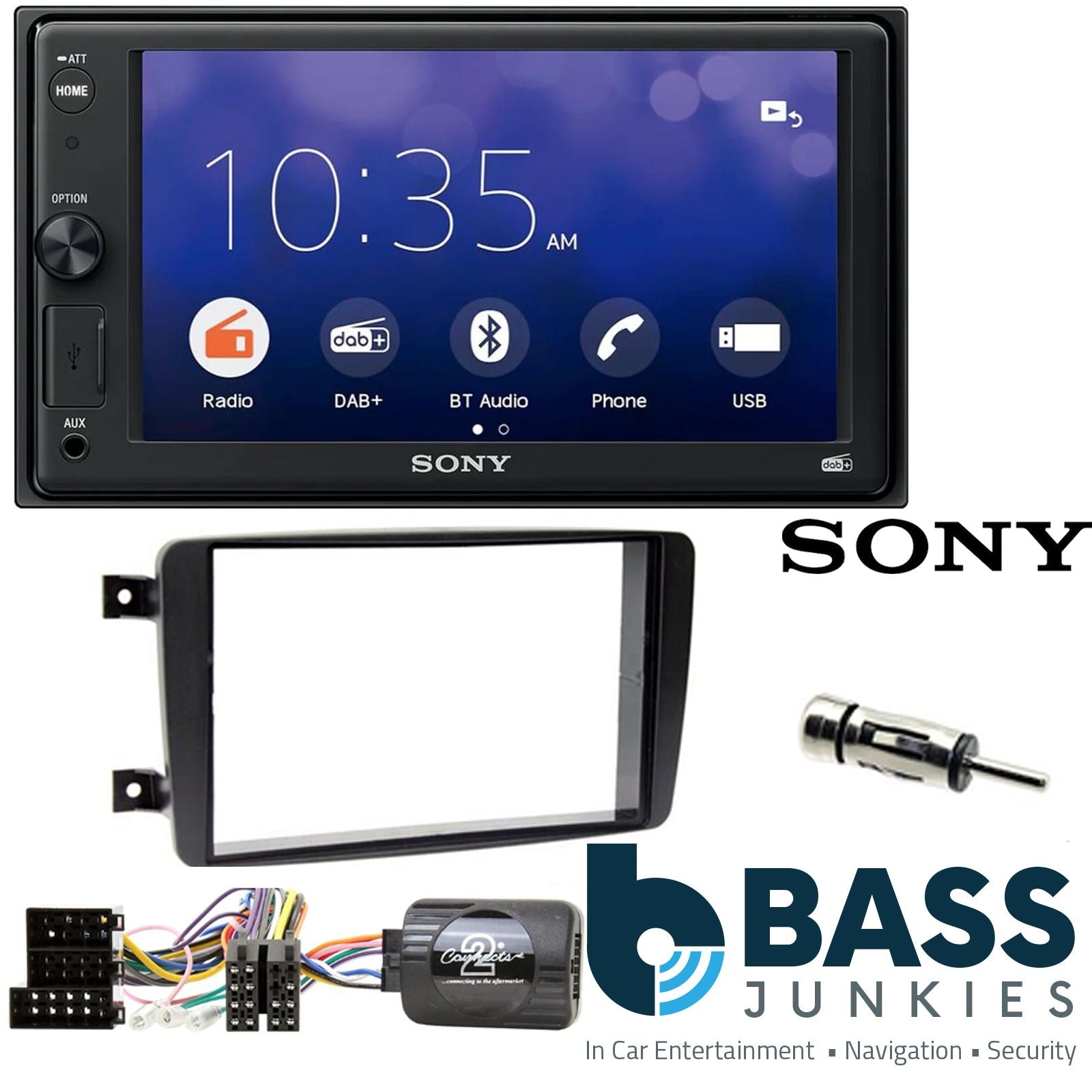 SONY XAV-1550D DAB+ Smart Bluetooth Car Radio + Stereo fitting kit + Steering Wheel Controls Loom for Mercedes C-Class 2001-2004	 | Mercedes CLK 2002-2004