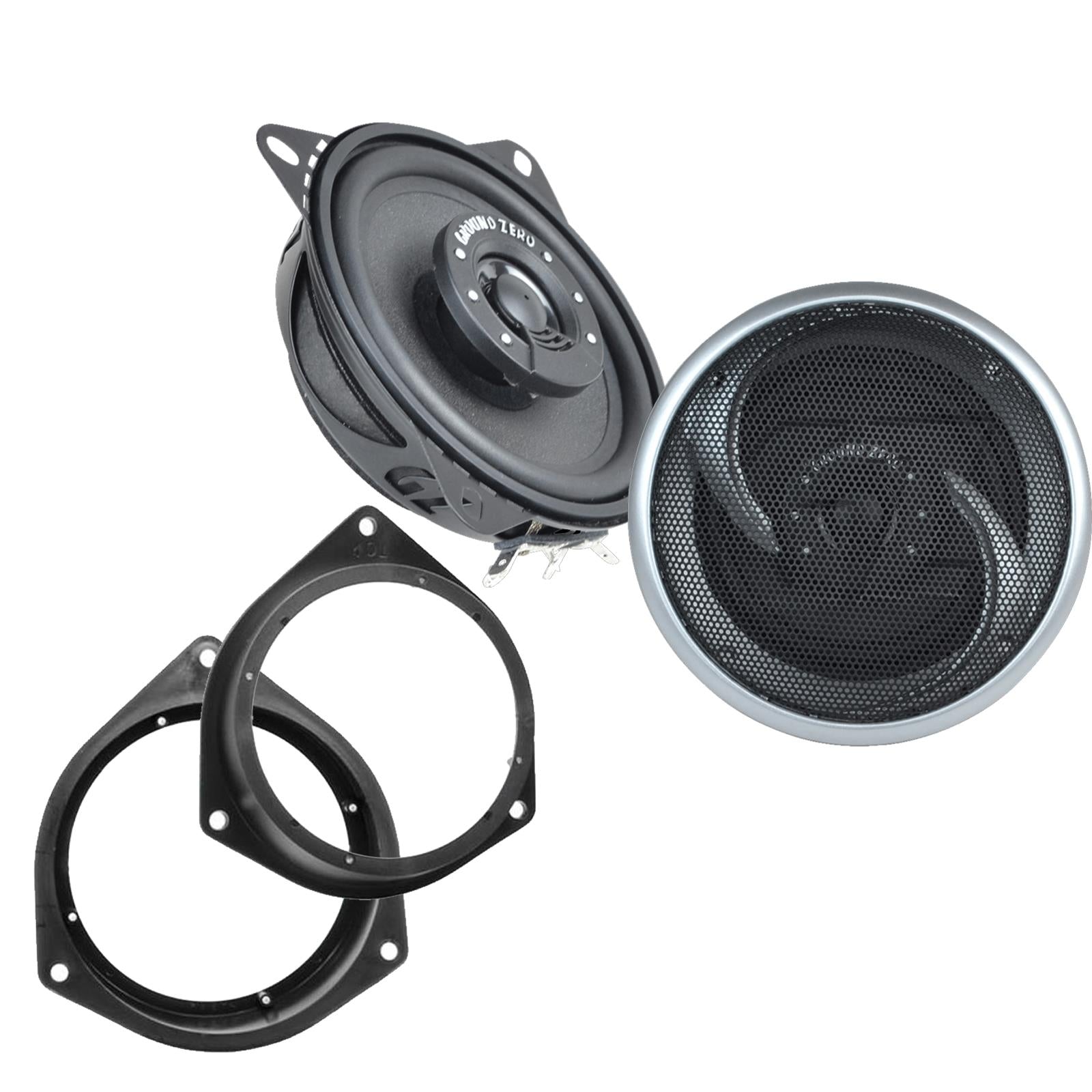 Ground Zero GZIF 4001FX 100mm/10cm/4" 2-Way Coaxial Car speakers (Per Pair Max 180|100 watts RMS) Fits Peugeot Bipper 2008-12