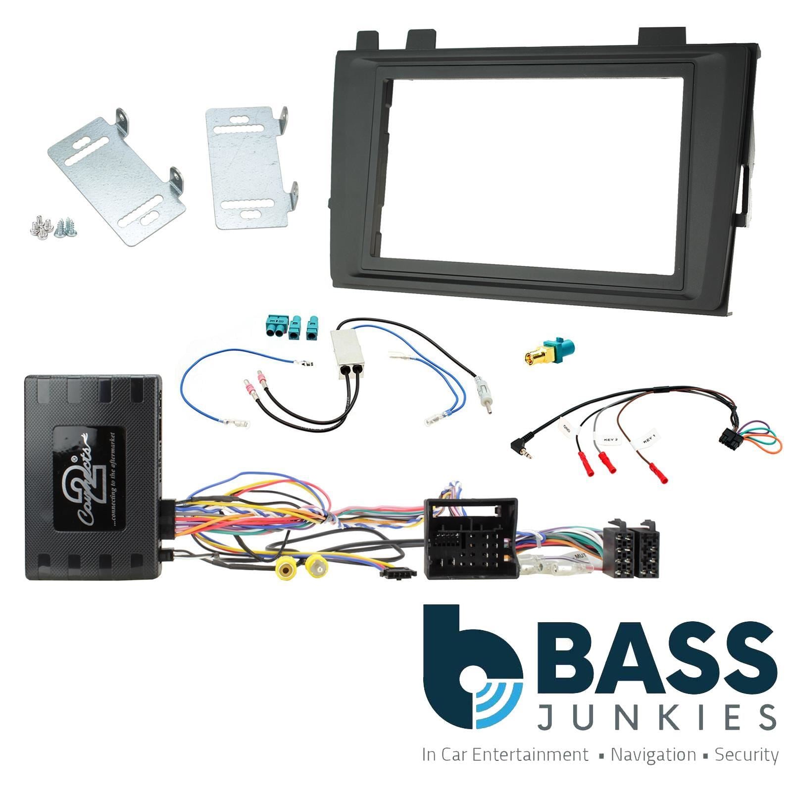 Double Din Stereo Fitting Kit + Steering Wheel Stalk Controls to fit VW Transporter 2019-