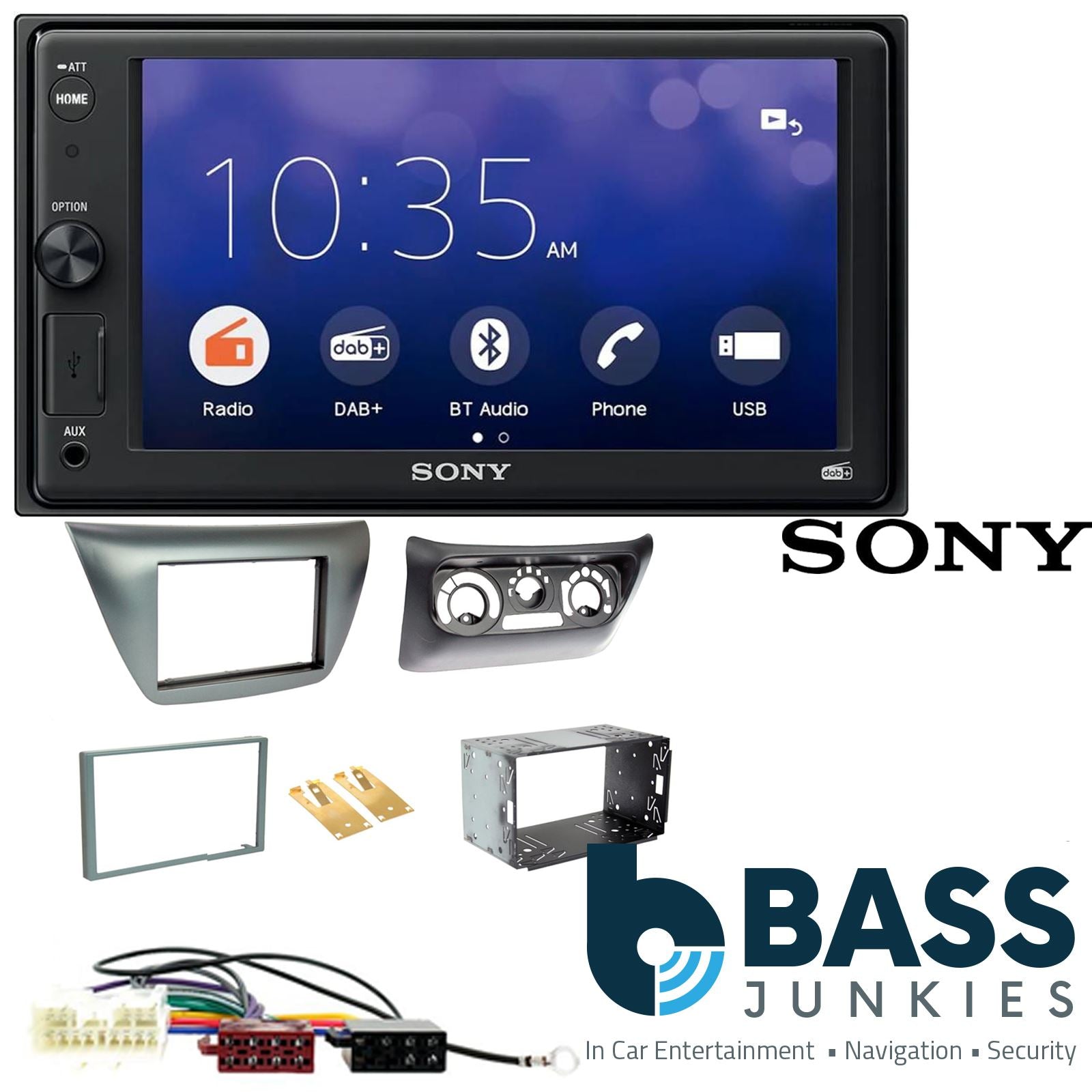 SONY XAV-1550D DAB+ Smart Bluetooth Car Radio + Stereo fitting kit + Steering Wheel Controls Loom for Mitsubishi Lancer 2004-2008 | Mitsubishi EVO 2004-2008