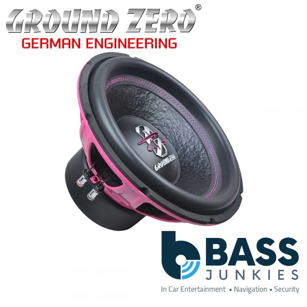 Ground Zero GZIW 12SPL PINK - 12" Inch 30cm 1000 Watts Dual 2 Ohm PINK SPL Car Sub Subwoofer
