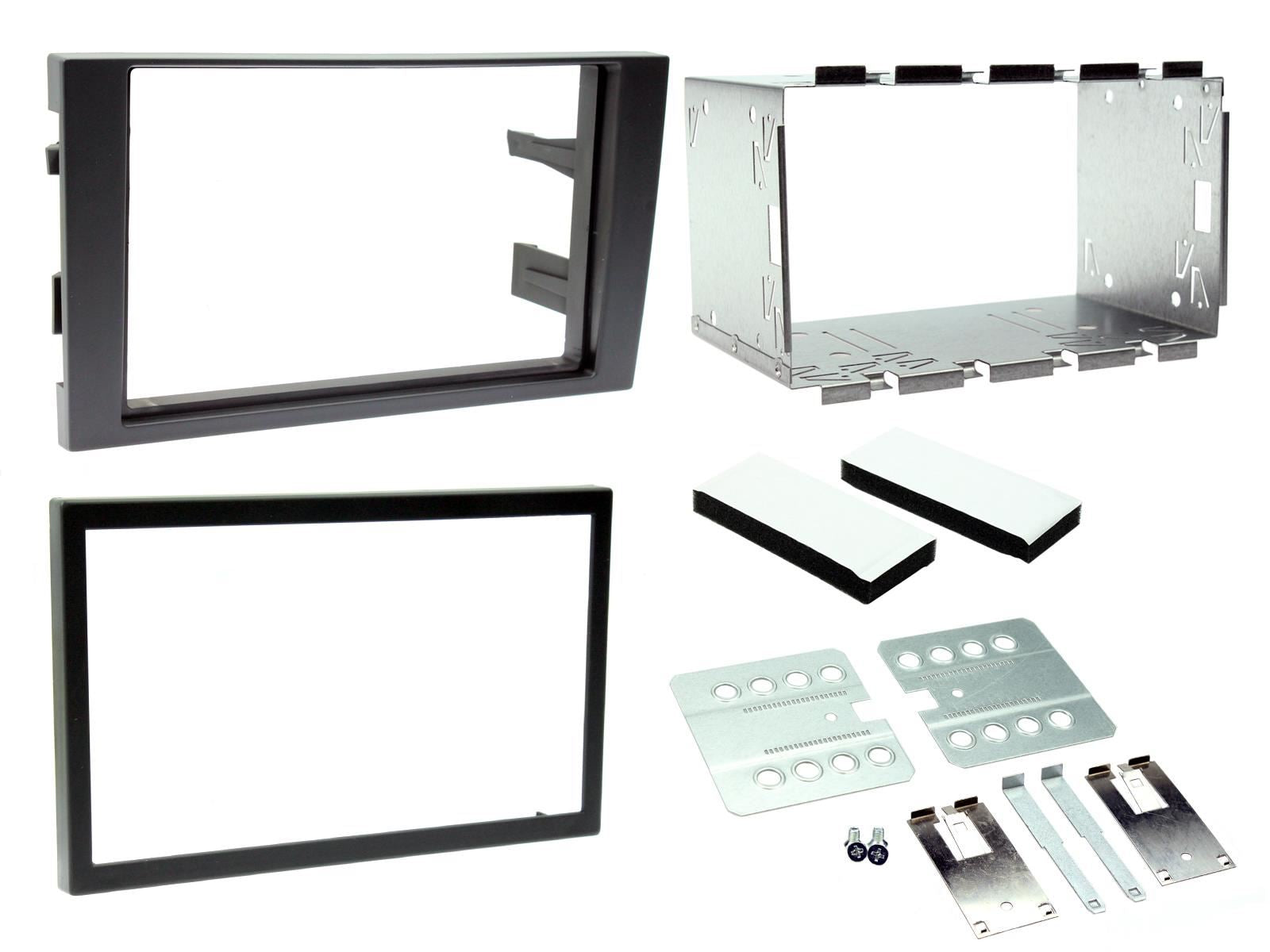Grundig 6.8" Apple Android Double Din Stereo Fitting Kit + Steering Wheel Stalk Controls to fit Audi A4 2001-08