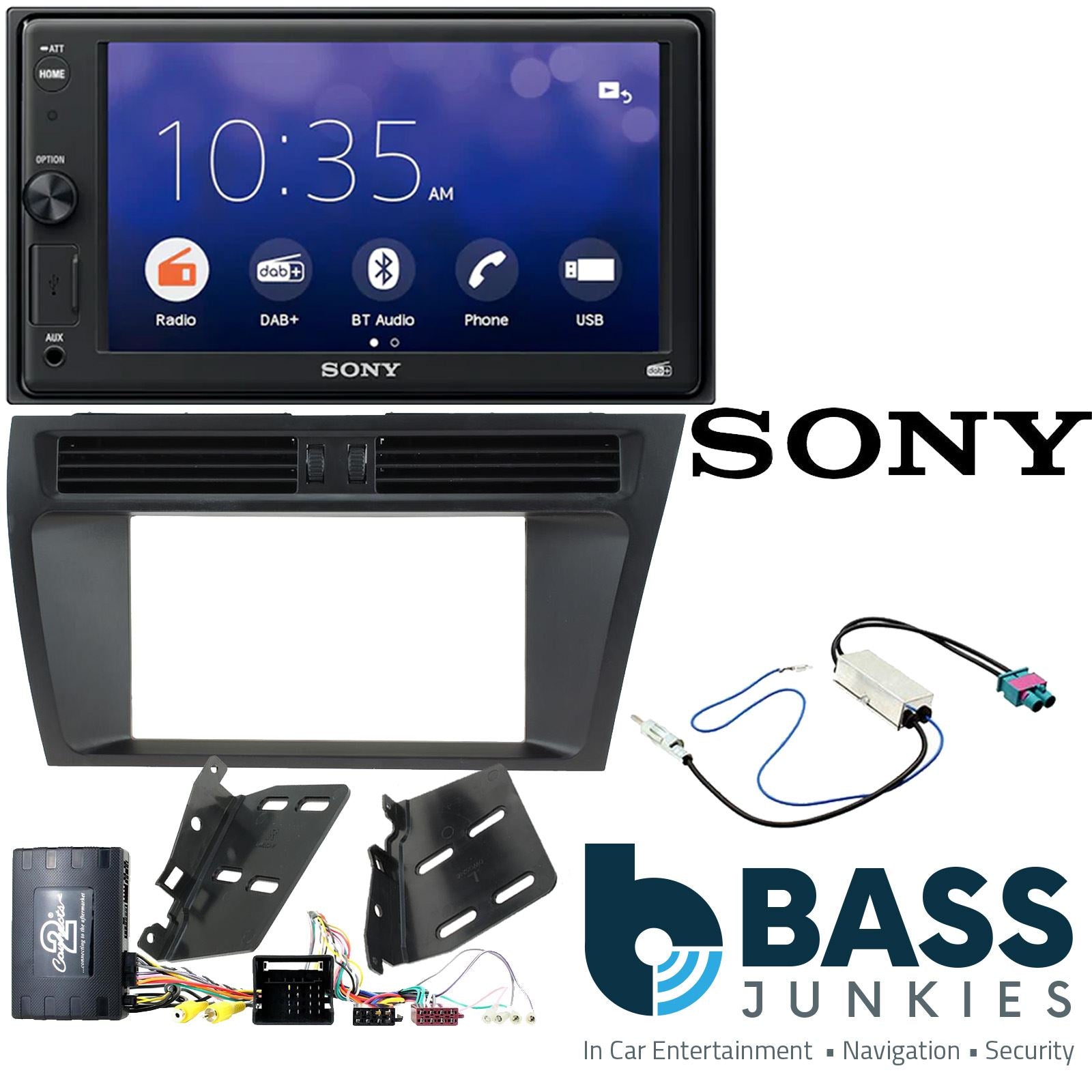 SONY XAV-1550D DAB+ Smart Bluetooth Car Radio + Left Hand Drive [LHD] Stereo fitting kit + Steering Wheel Controls Loom for Audi A4 2008-2015 | Audi A5 2008-2015