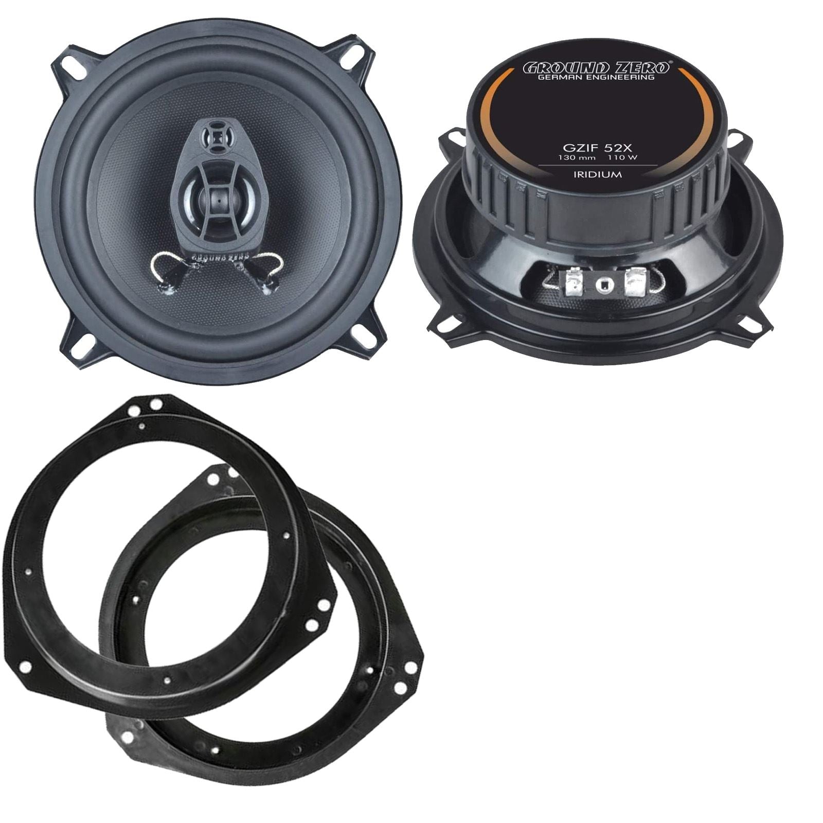 Ground Zero 2-Way 130mm/13cm/5.25" Car Coaxial Speakers (Pair Max 220 Watts) Fits Vauxhall Corsa 1993-06 | Tigra 94-00 | Vivaro 01-14