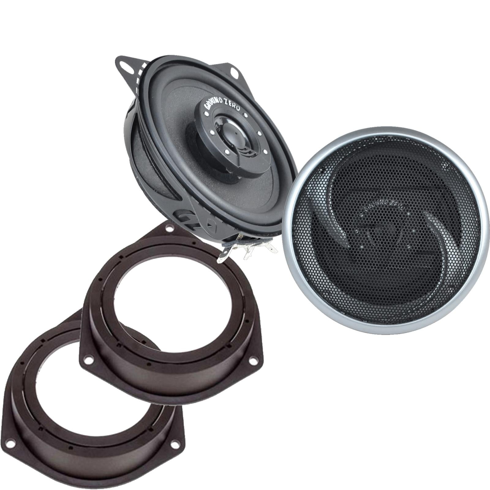 Ground Zero GZIF 4001FX 100mm/10cm/4" 2-Way Coaxial Car speakers (Per Pair Max 180|100 watts RMS) Fits Vauxhall Astra 2005-10 | Corsa 06-14