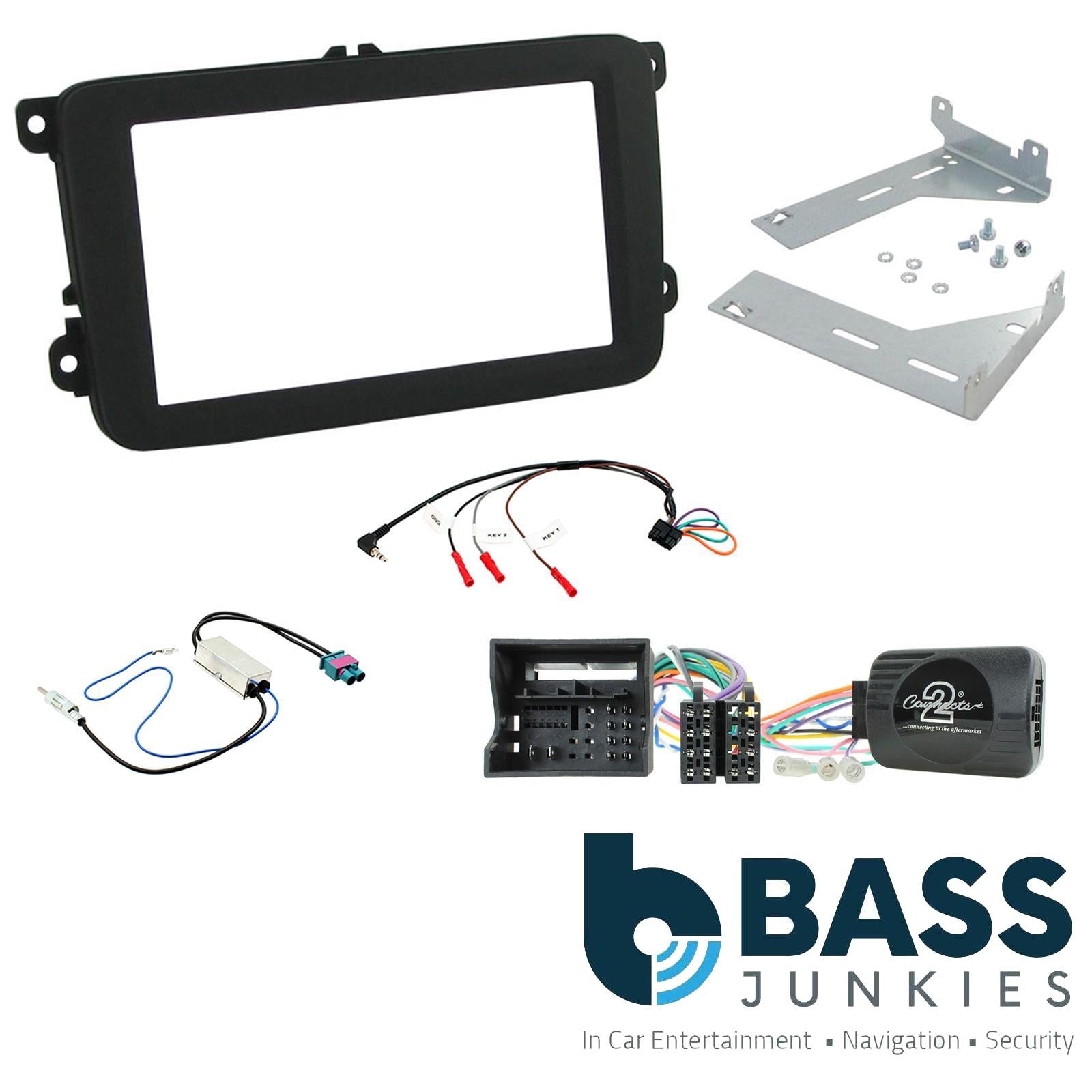 Connects2 CTKVW17 - Volkswagen Double Din Fascia & Steering Wheel Interface Installation Kit