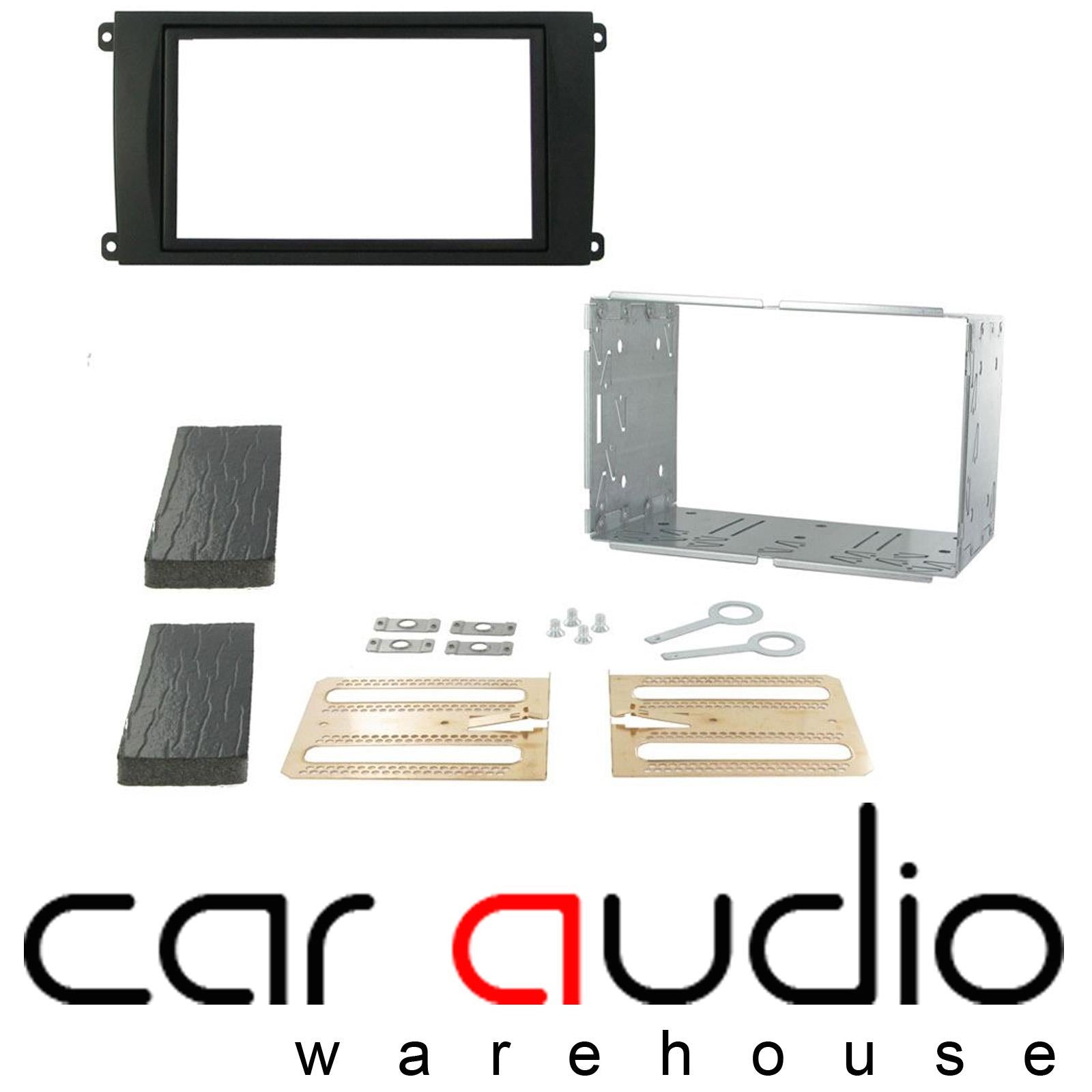 Connects 2 CTKPO02 - Porsche Cayenne 2002 - 2007 Double Din Fascia & Steering Wheel Interface Installation Kit