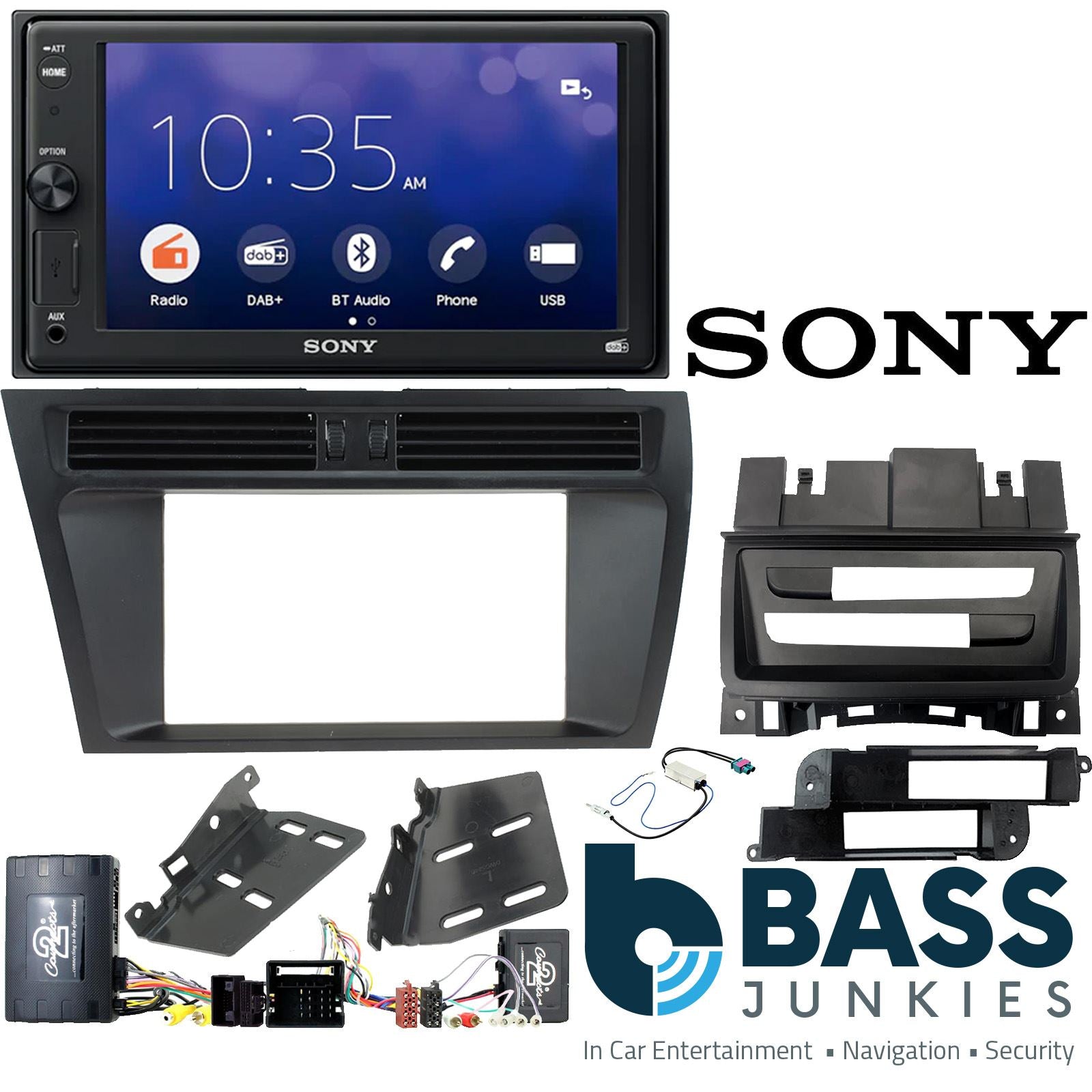 SONY XAV-1550D DAB+ Smart Bluetooth Car Radio + Left Hand Drive [LHD] Stereo fitting kit + Steering Wheel Controls Loom for Audi A4 2008-2016 | Audi A5 2008-2016