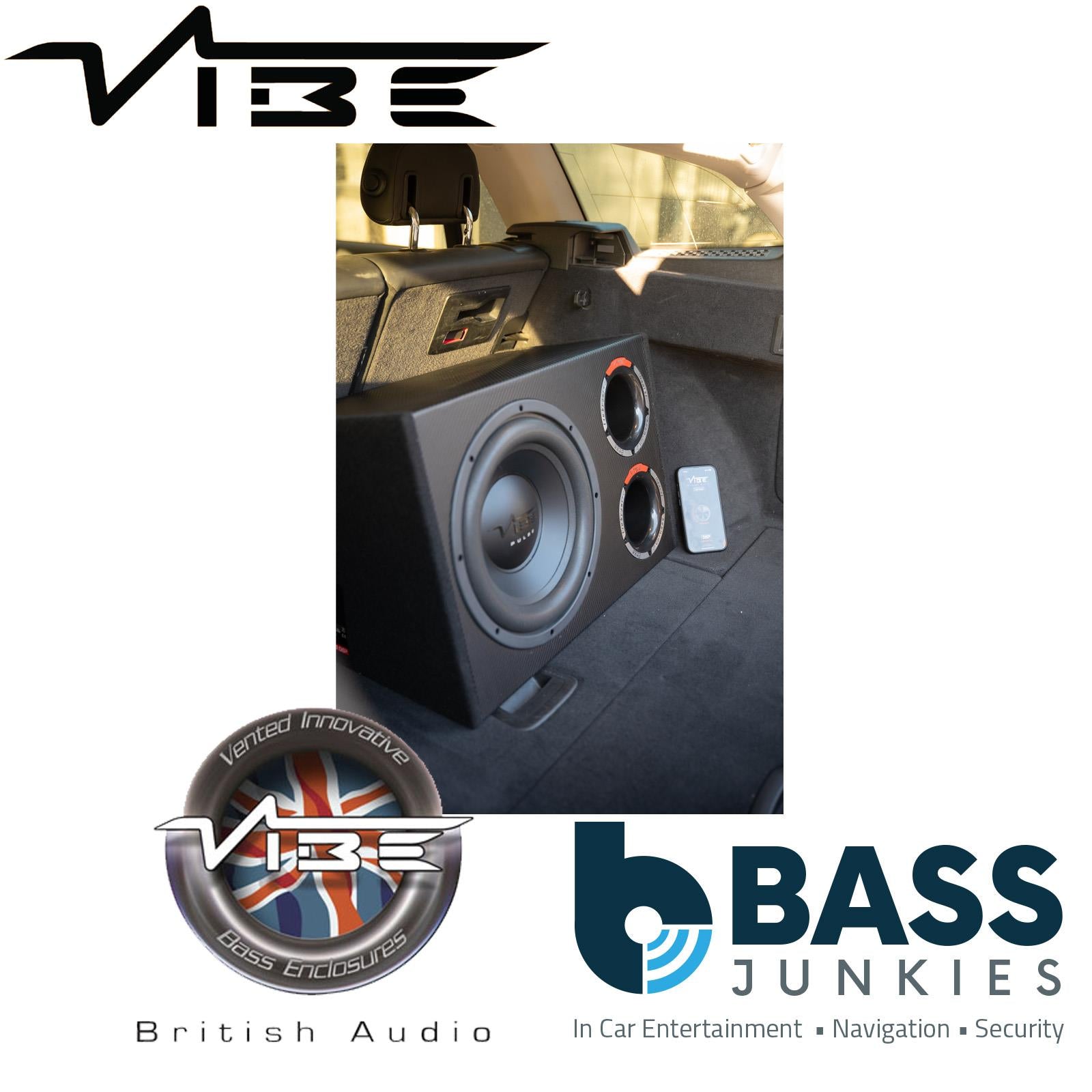 Vibe PULSECBR12A-V4 - 1050 Watts 12" inch Dual Ported Active Amplified Bass Box Sub Enclosure