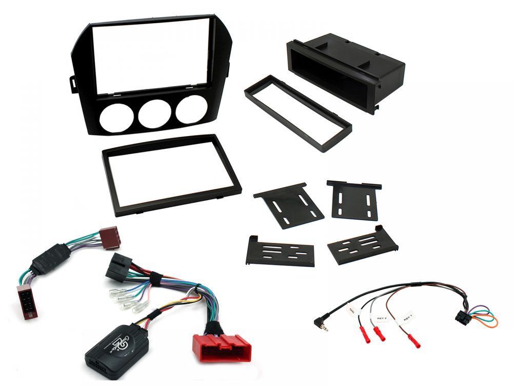 Connects2 CTKMZ02 - Mazda Miata 2006 - 2008 Single Din or Double Din Fascia & Steering Wheel Interface  Installation Kit