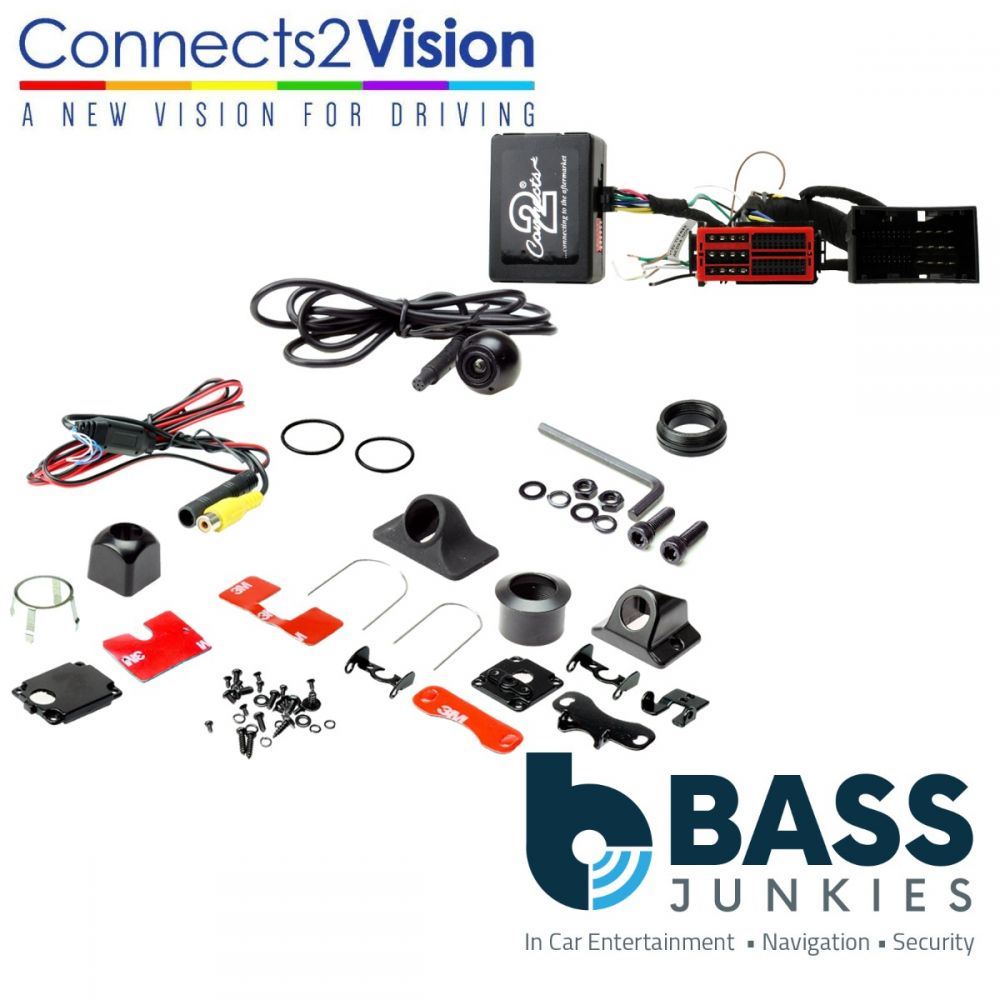 Fiat 500 500x 500L 500e 500-Cabrio 500-Abarth Reversing Camera & Interface Add On Kit for vehicles with grey 52 way connector, NTSC cameras only