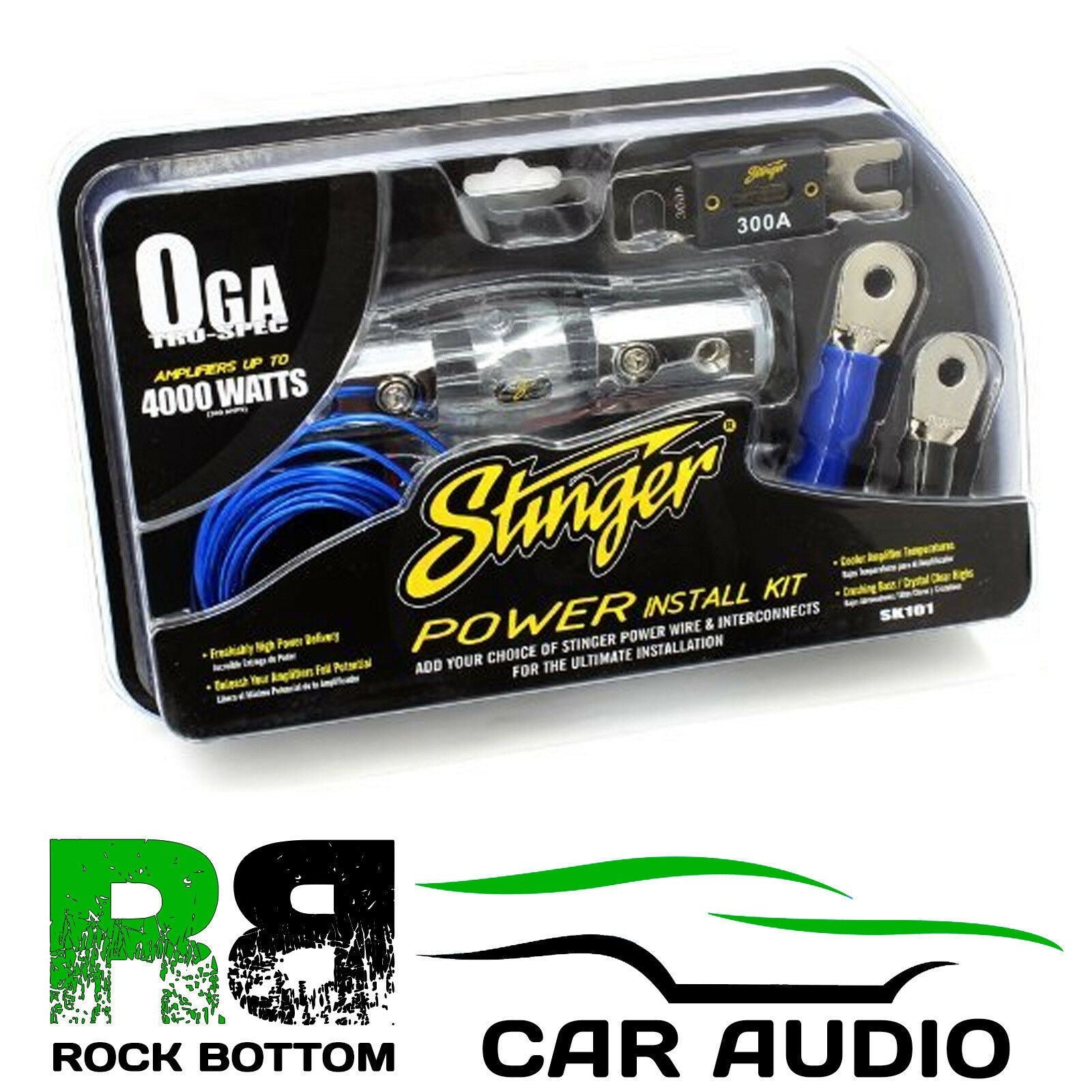 Stinger SK101 0 Gauge Car Installation Kit With 300amp ANL Fuse Holder