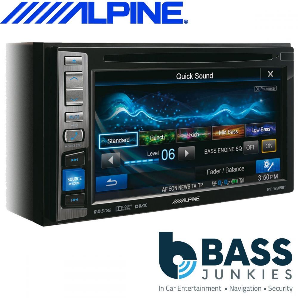 Alpine IVE-W585BT 6.1" Double Din Bluetooth USB DVD CD MP3 USB Car Stereo Player