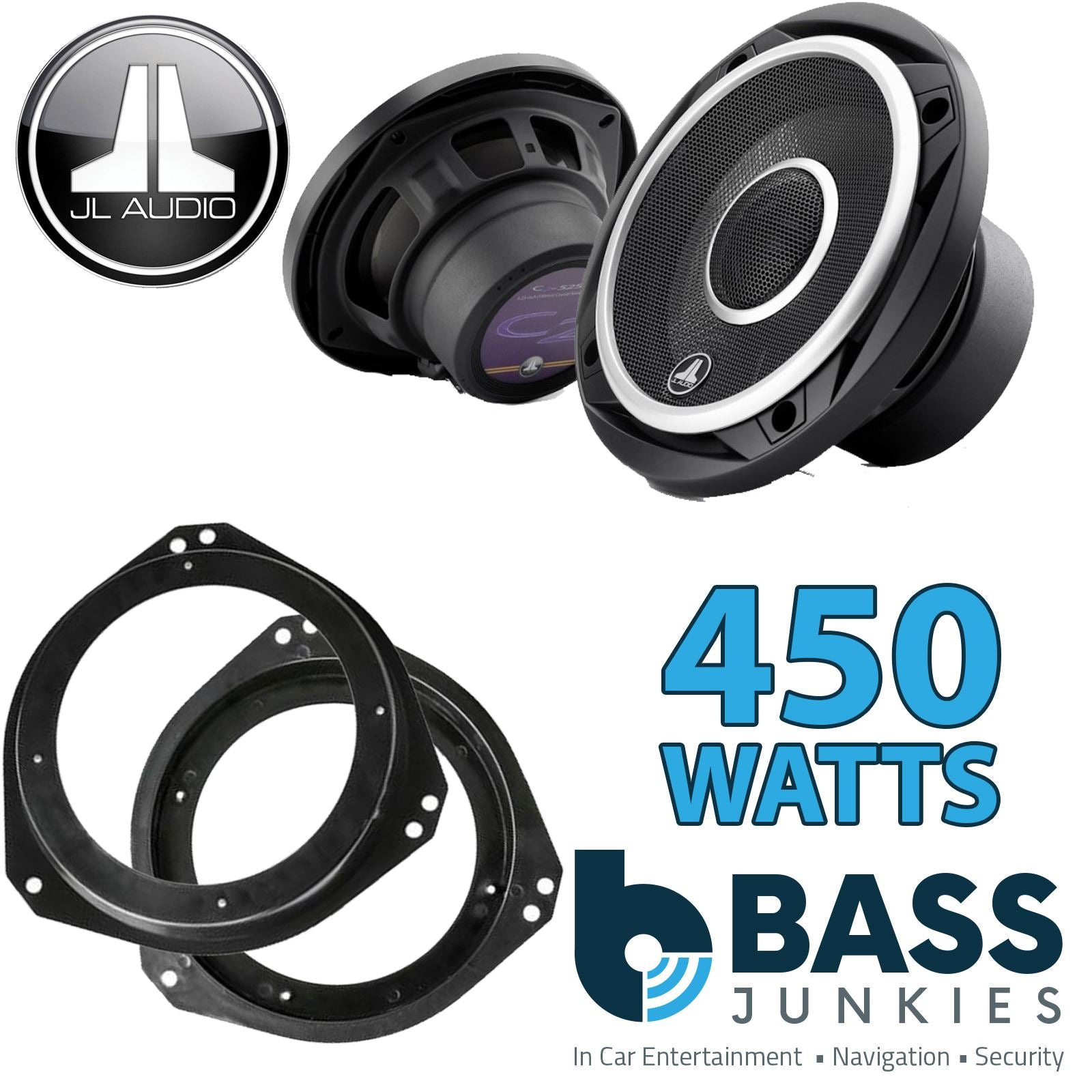 JL Audio C2-525X 2-Way 130mm/13cm/5.25" Coaxial Speakers (Per Pair 450 Watts) Fits Vauxhall Corsa 1993-06 | Tigra 94-00 | Vivaro 01-14