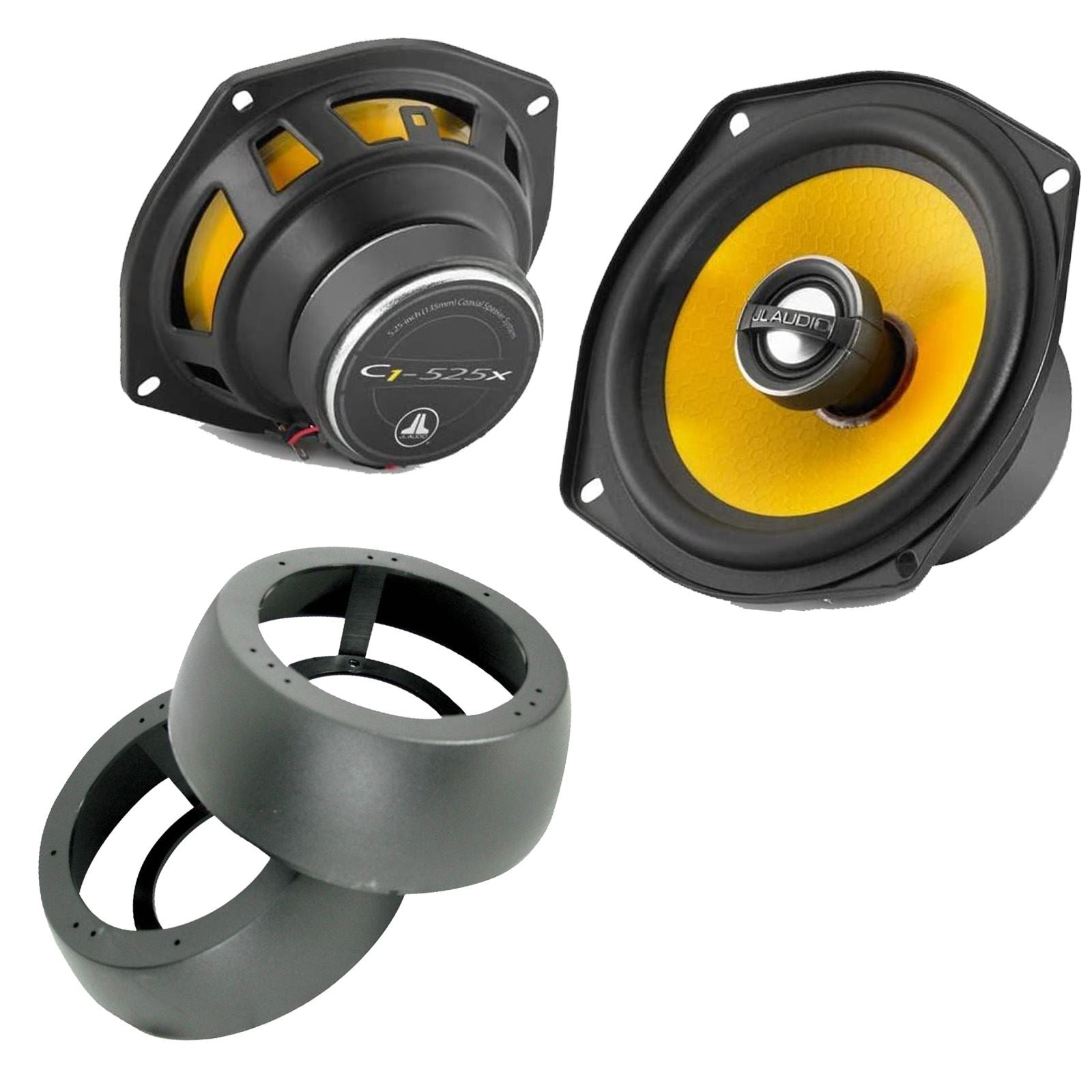 JL Audio C1-525X 2-Way 130mm/13cm/5.25" Coaxial Speakers (Per Pair 450 Watts) Fits Universal