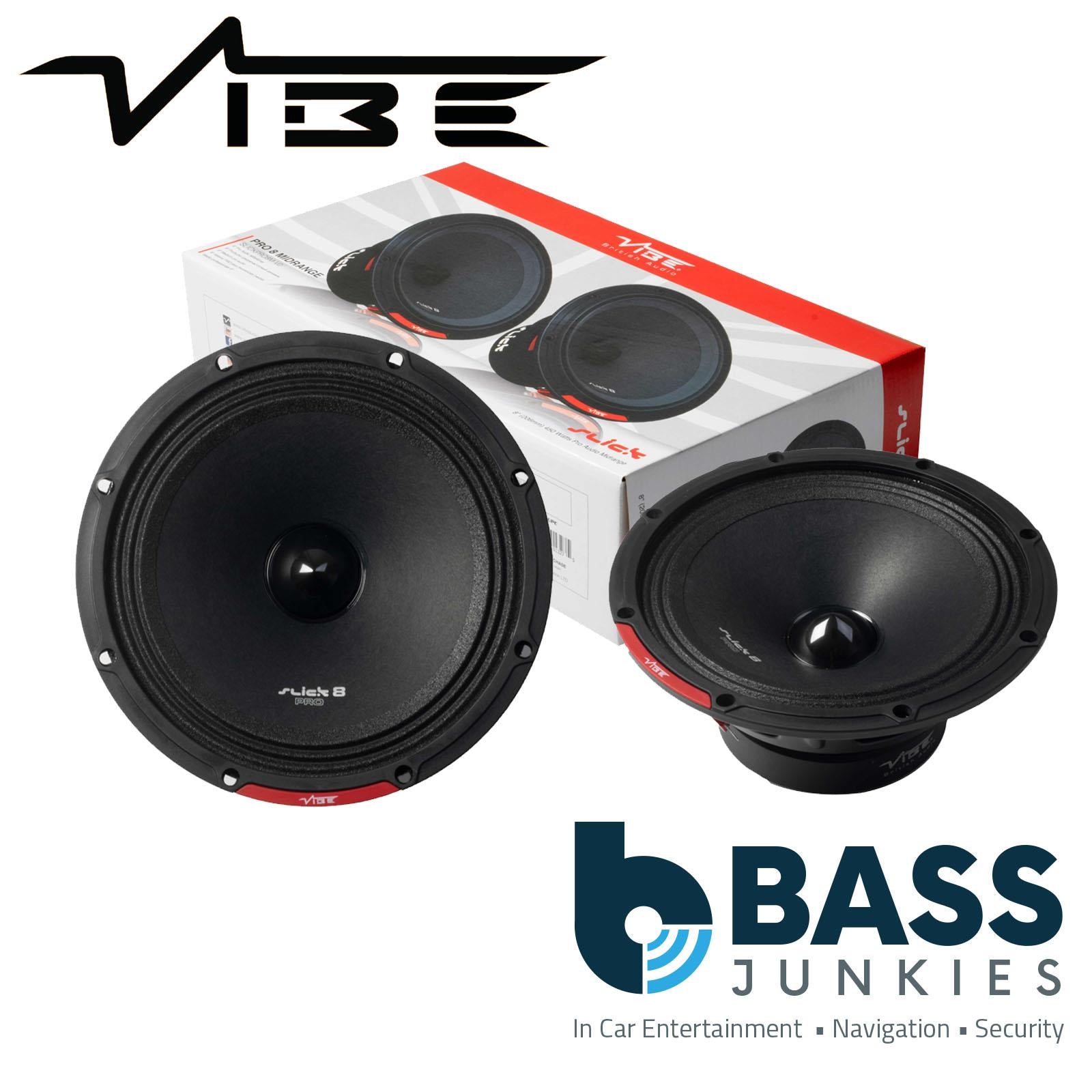 VIBE SLICKPRO8M-V0 8" 206mm 1-Way 450 Watts Car Pro Audio Midrange Speakers