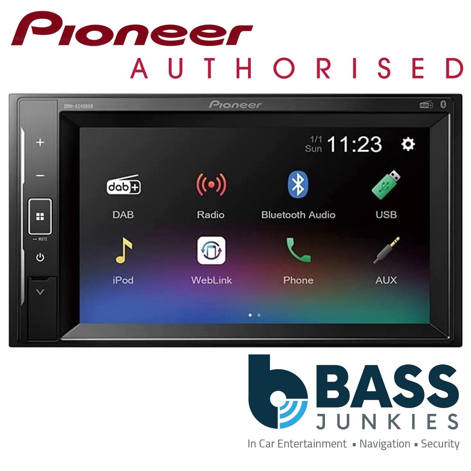 Pioneer DMH-A240DAB 6.2" Mechless 2-DIN Bluetooth MP3 DAB+ USB Touch Screen