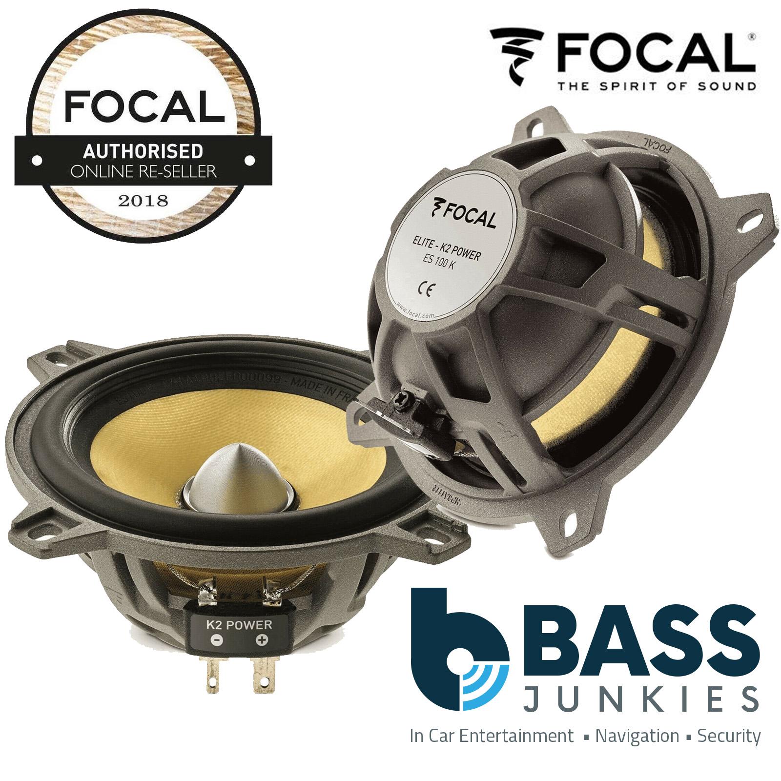 Focal ES100K - ELITE New K2 Power, 120 Watts, 60W (RMS) 100mm 4" 2-Way Component Kit Car Door Dash Speakers