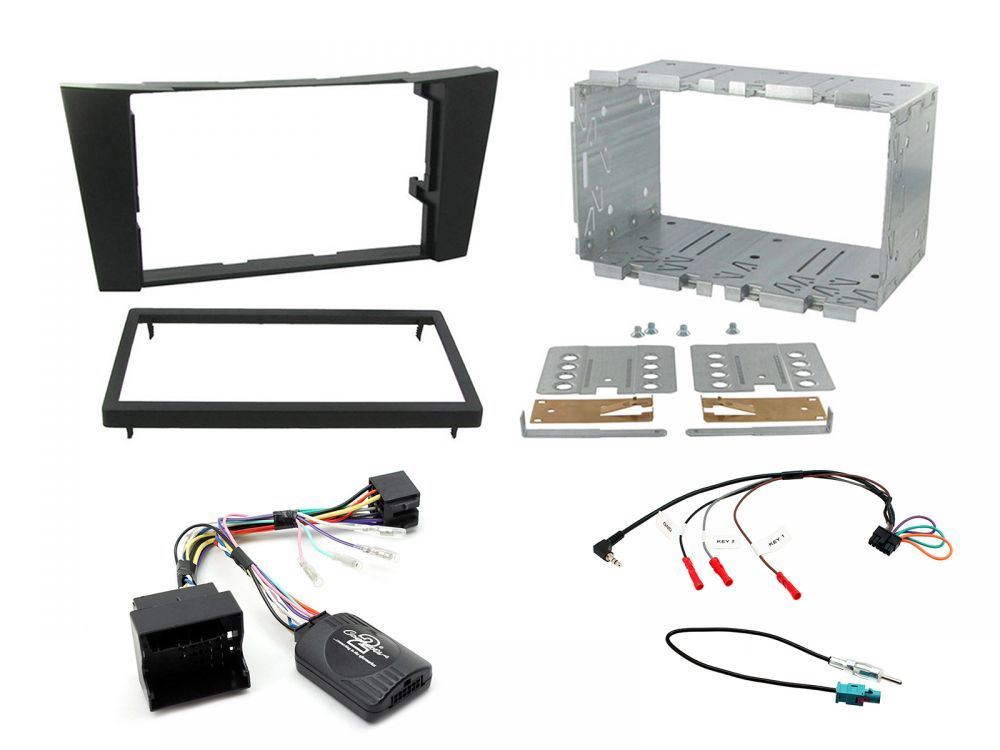 Connects2 CTKMB06 - Mercedes Benz E Class W211 2002 - 2009 Double Din Fascia & Steering Wheel Interface Installation Kit