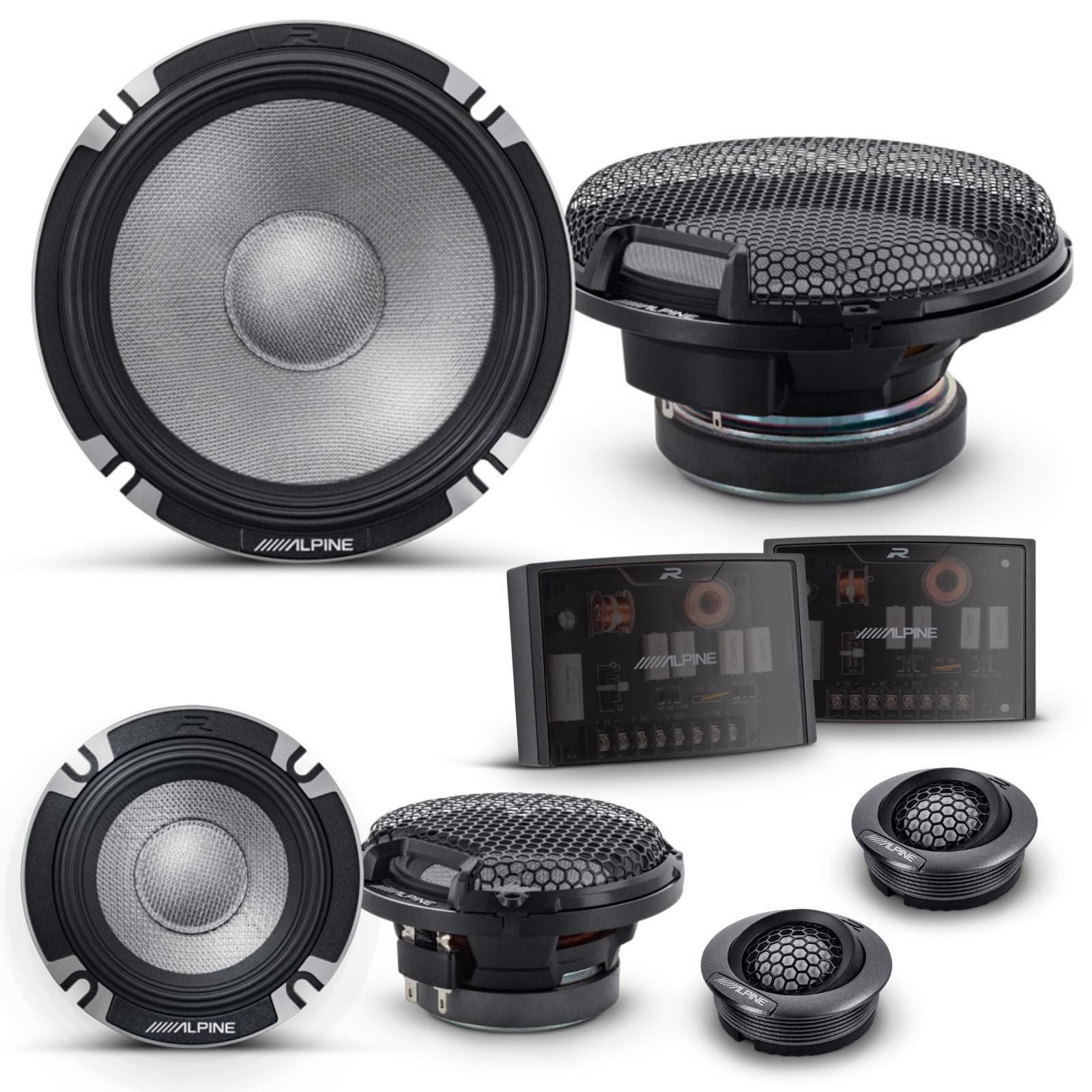 Next-Generation 6-1/2" (16.5cm) COMPONENT 3-WAY R-SERIES PRO SPEAKERS - Peak Power: 300 Watts - RMS Power: 100 Watts