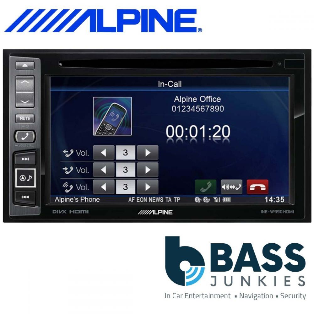 Alpine INE-W990HDMI - 6.1" Sat Nav Navigation Handsfree Bluetooth DVD CD MP3 USB iPod iPhone HDMI Touchscreen Car Stereo