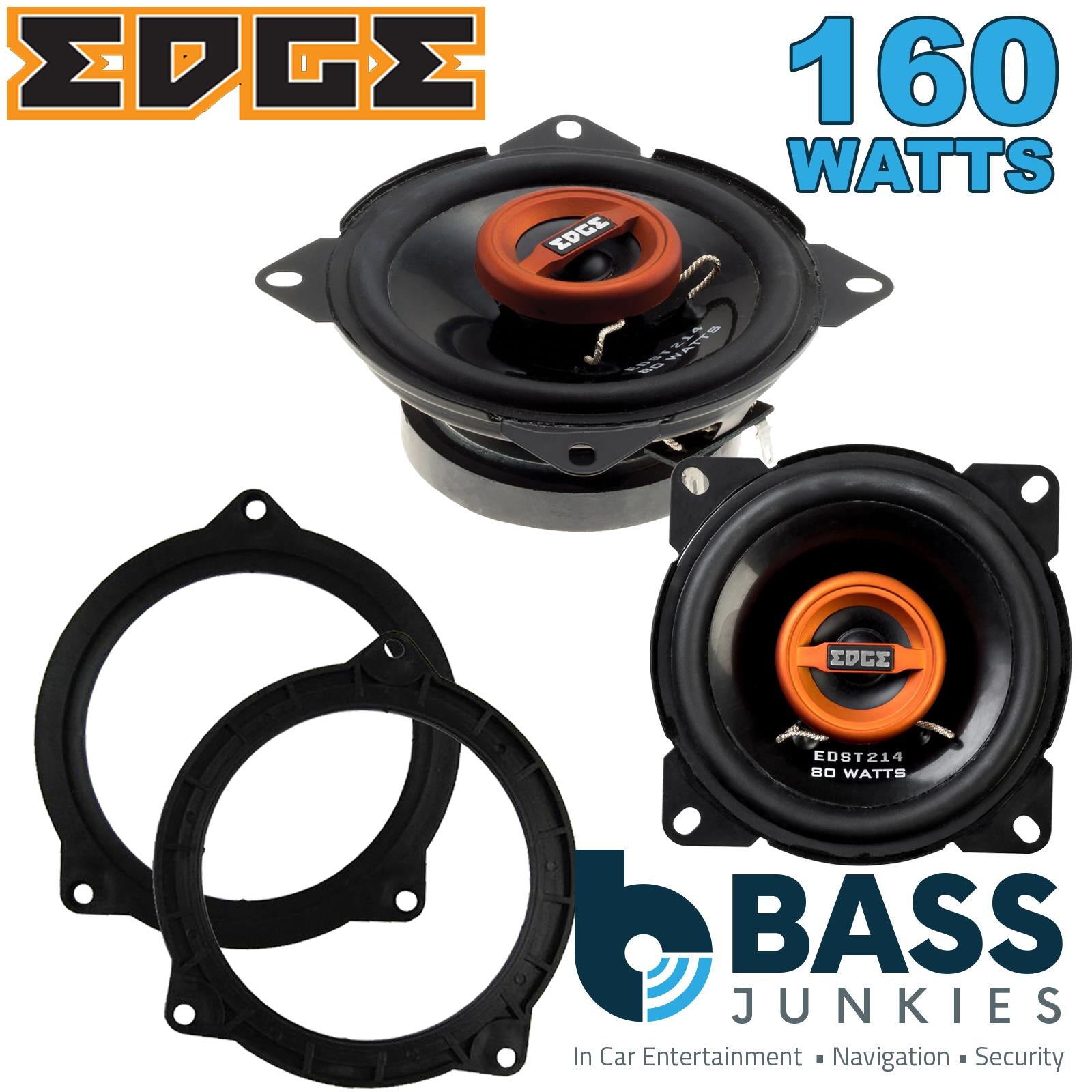 Edge EDST214 100mm/10cm/4" 2-Way Coaxial Car speakers (Per Pair Max 160|40 watts RMS) Fits BMW 5-Series 2011-17