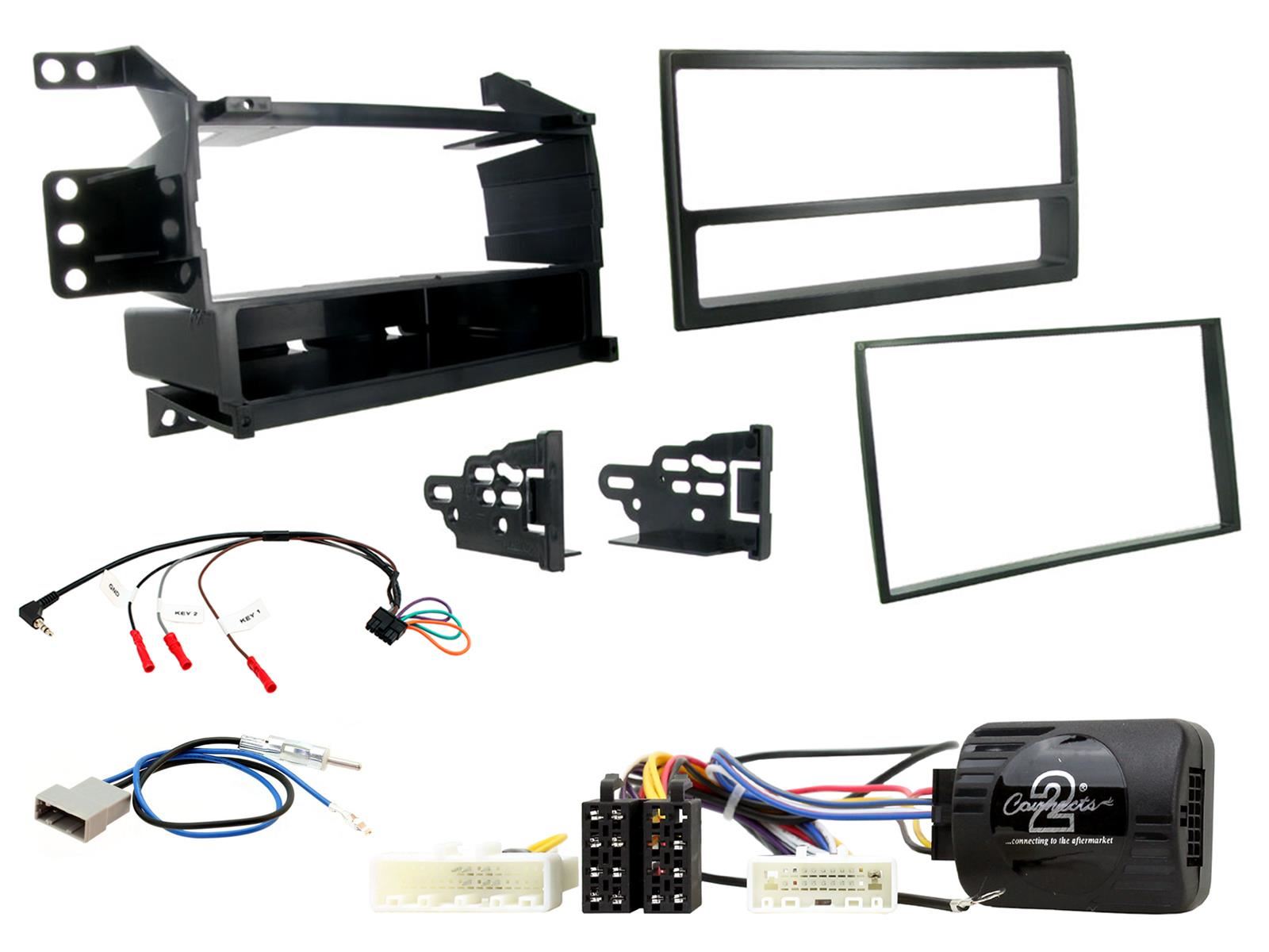 Double Din Stereo Fitting Kit + Steering Wheel Stalk Controls to fit Nissan Juke 2011-14