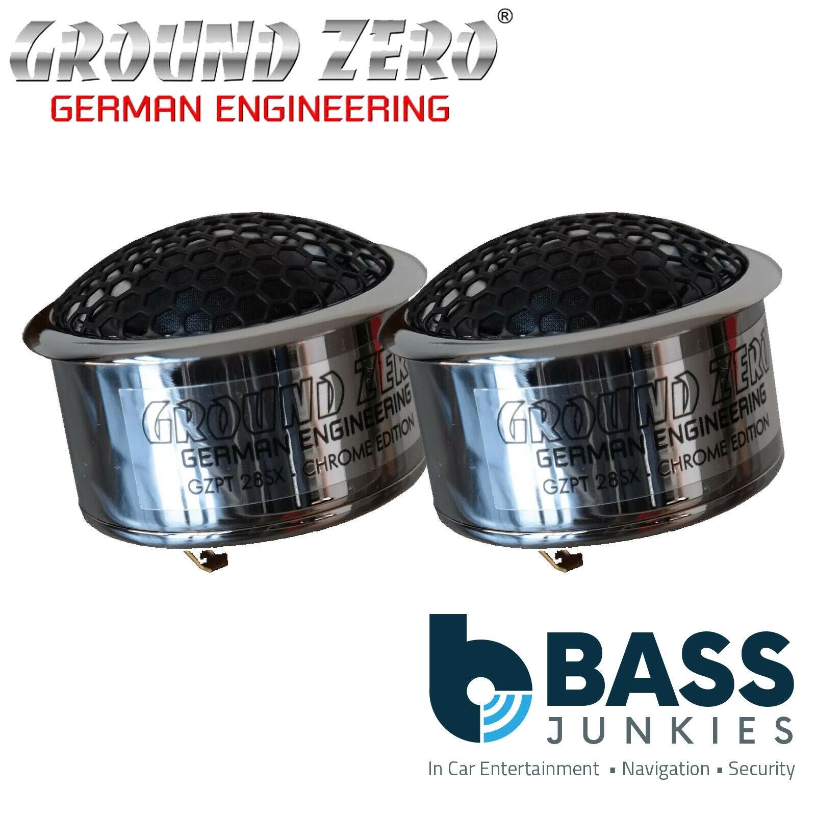 Ground Zero GZPT 28SX CHROME EDITION - 1.1” inch 28mm 150 Watts Silkdome Car Tweeter